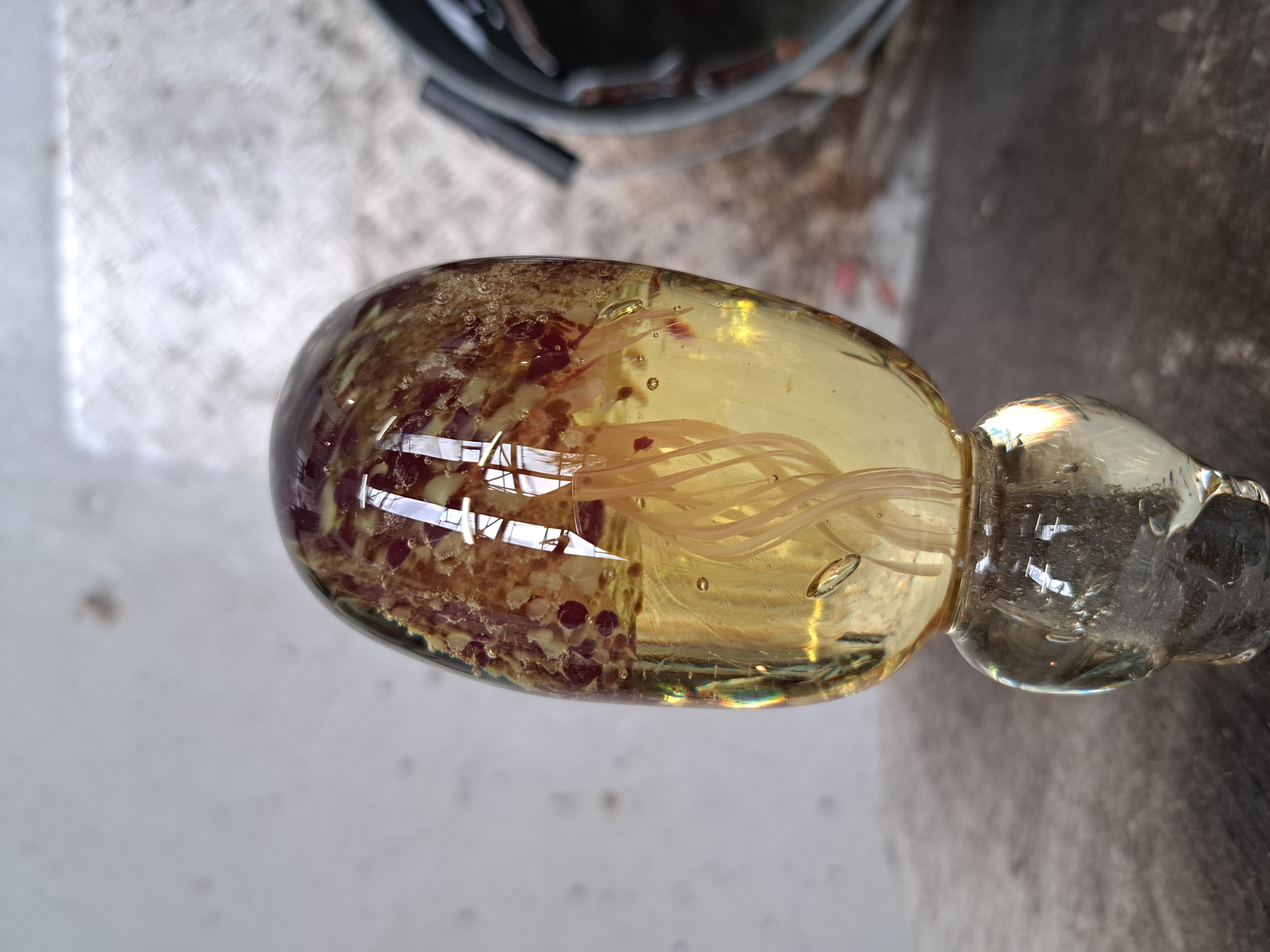 Handmade Glass Jellyfish Sculpture – Unique Ocean-Inspired Glass Art