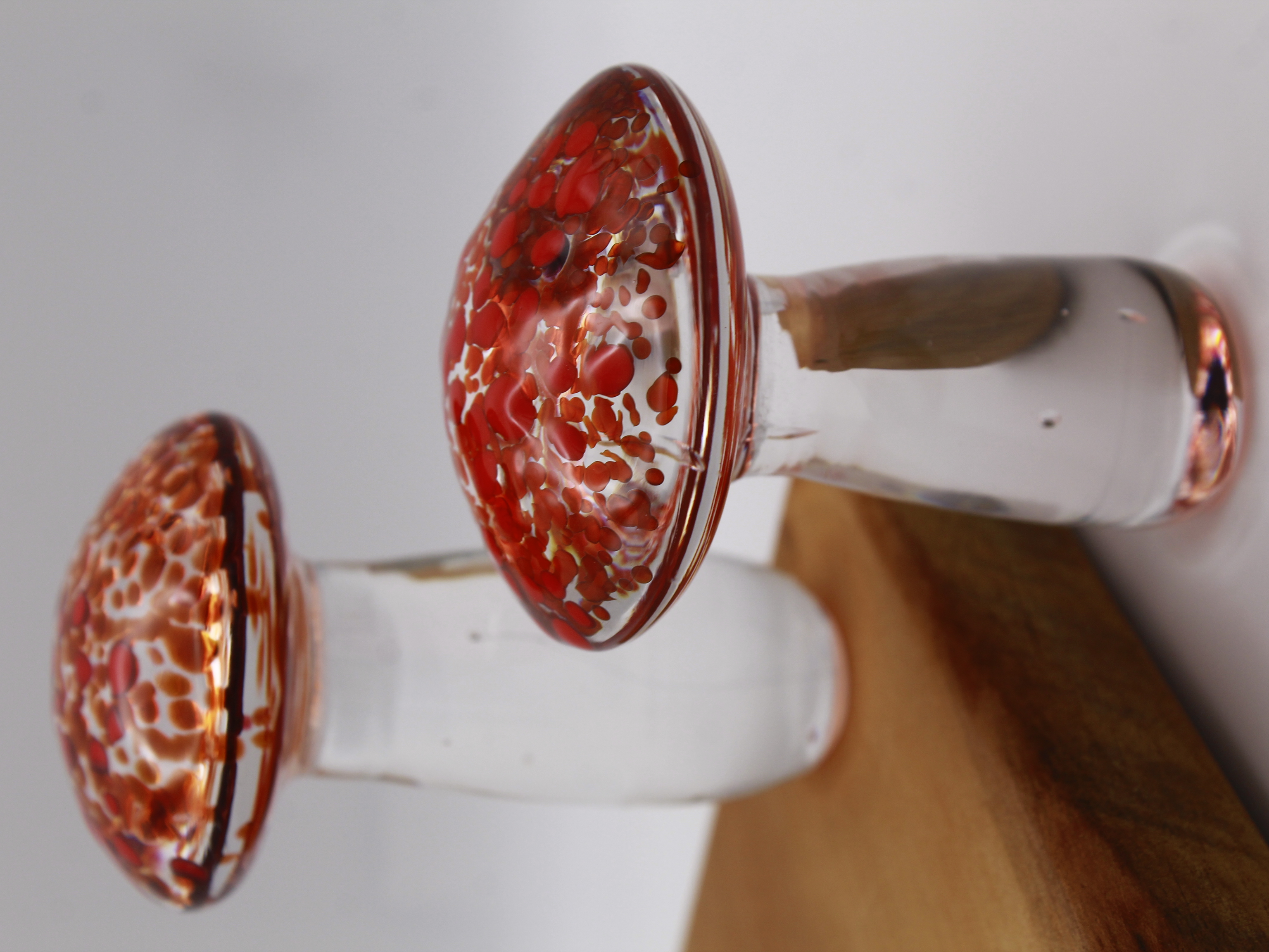 Red and orange glass mushrrom