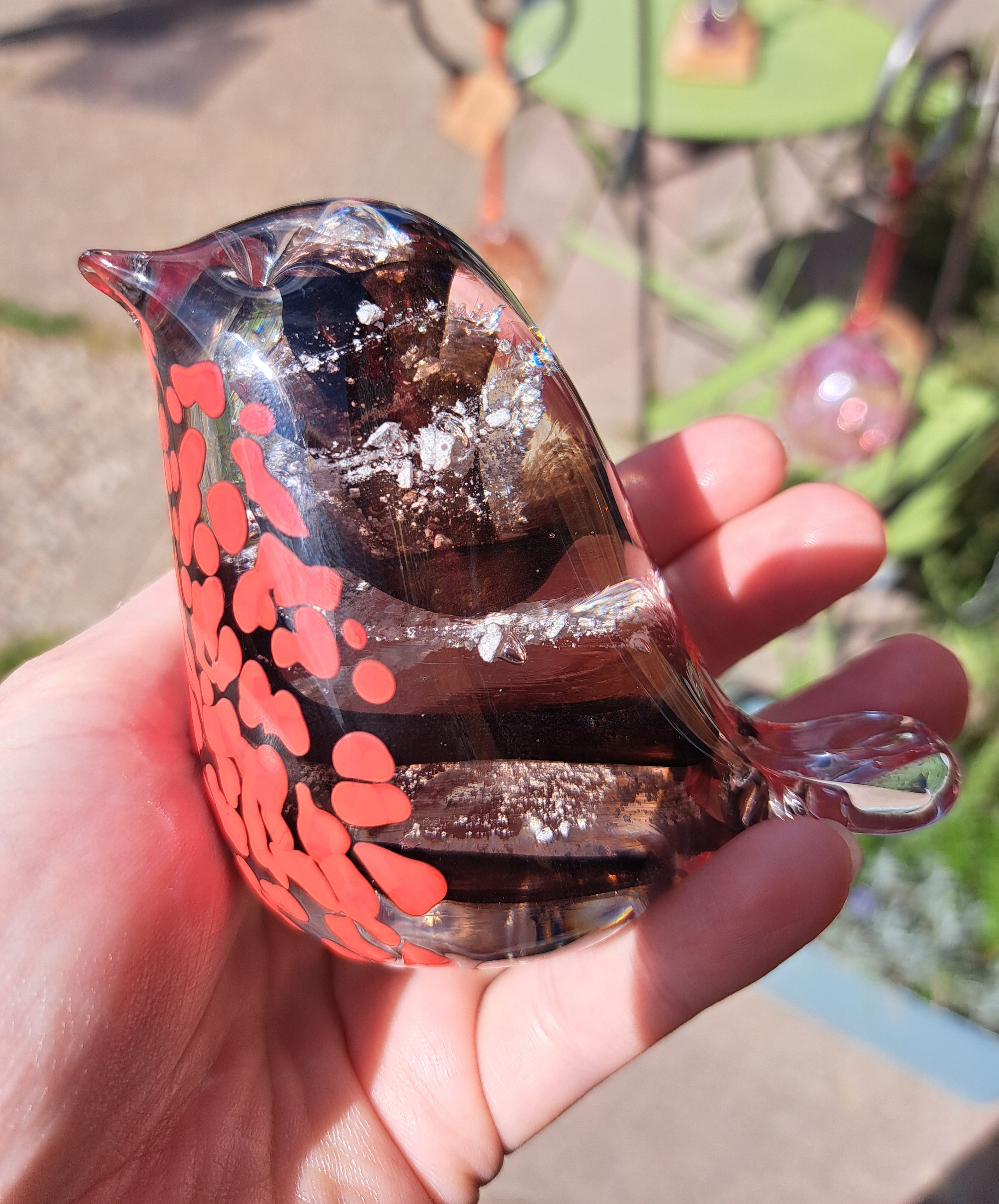 Memorial Glass Robin Keepsake. Handcrafted Keepsake for Loved Ones
