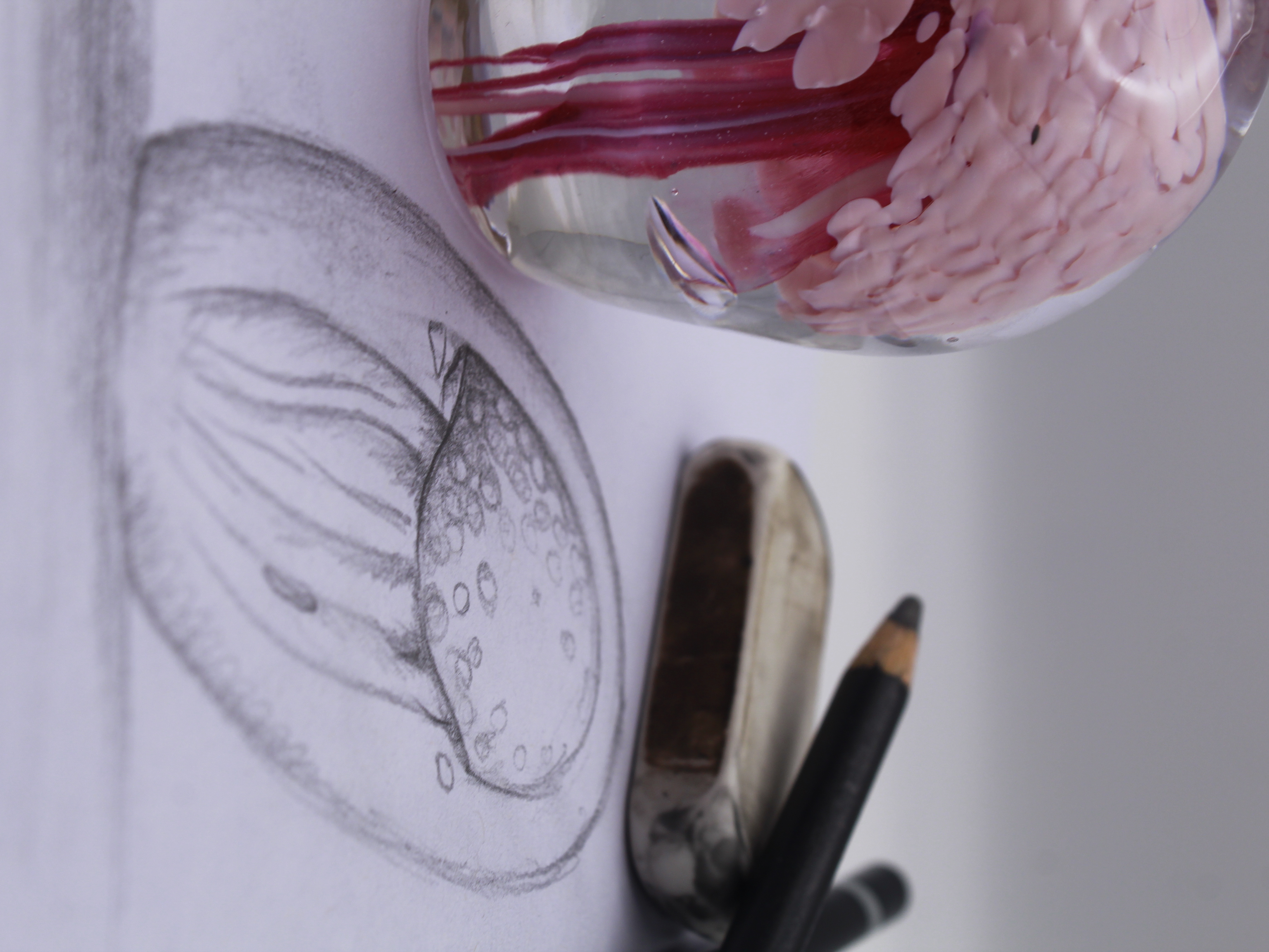 Pink Glass Jellyfish Sculpture