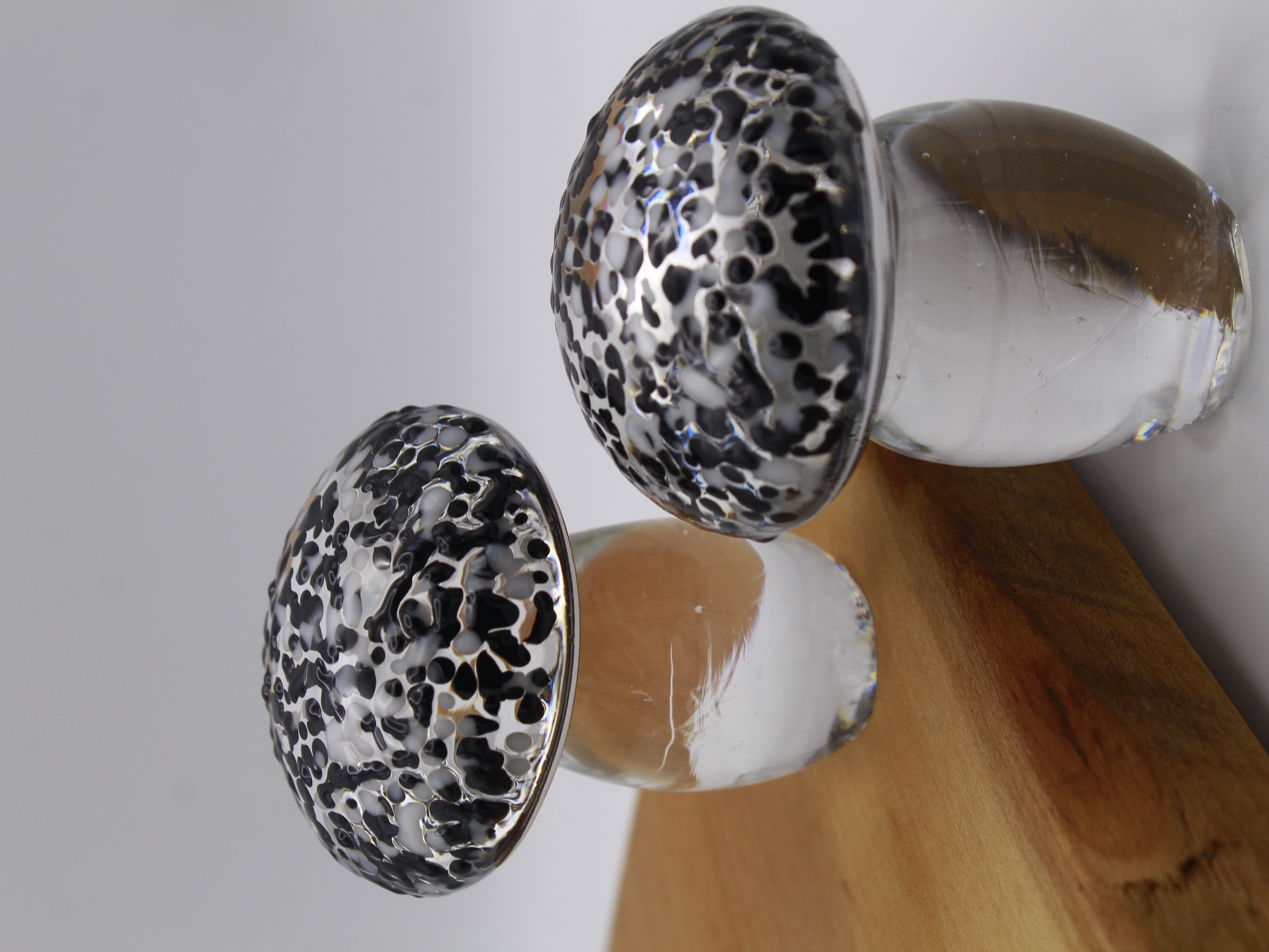 Black And White Glass Mushroom
