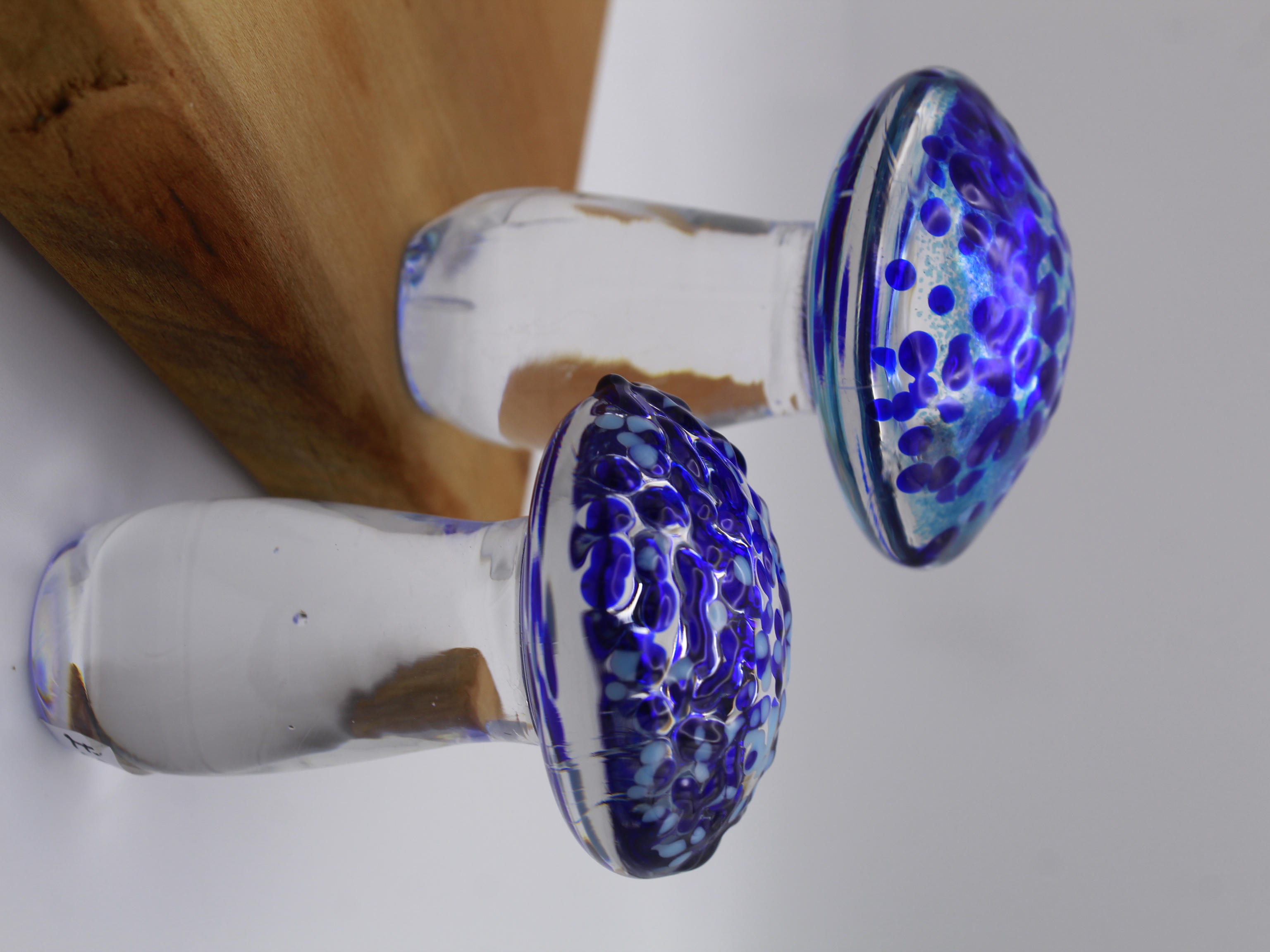 Blue Glass Mushroom Decor