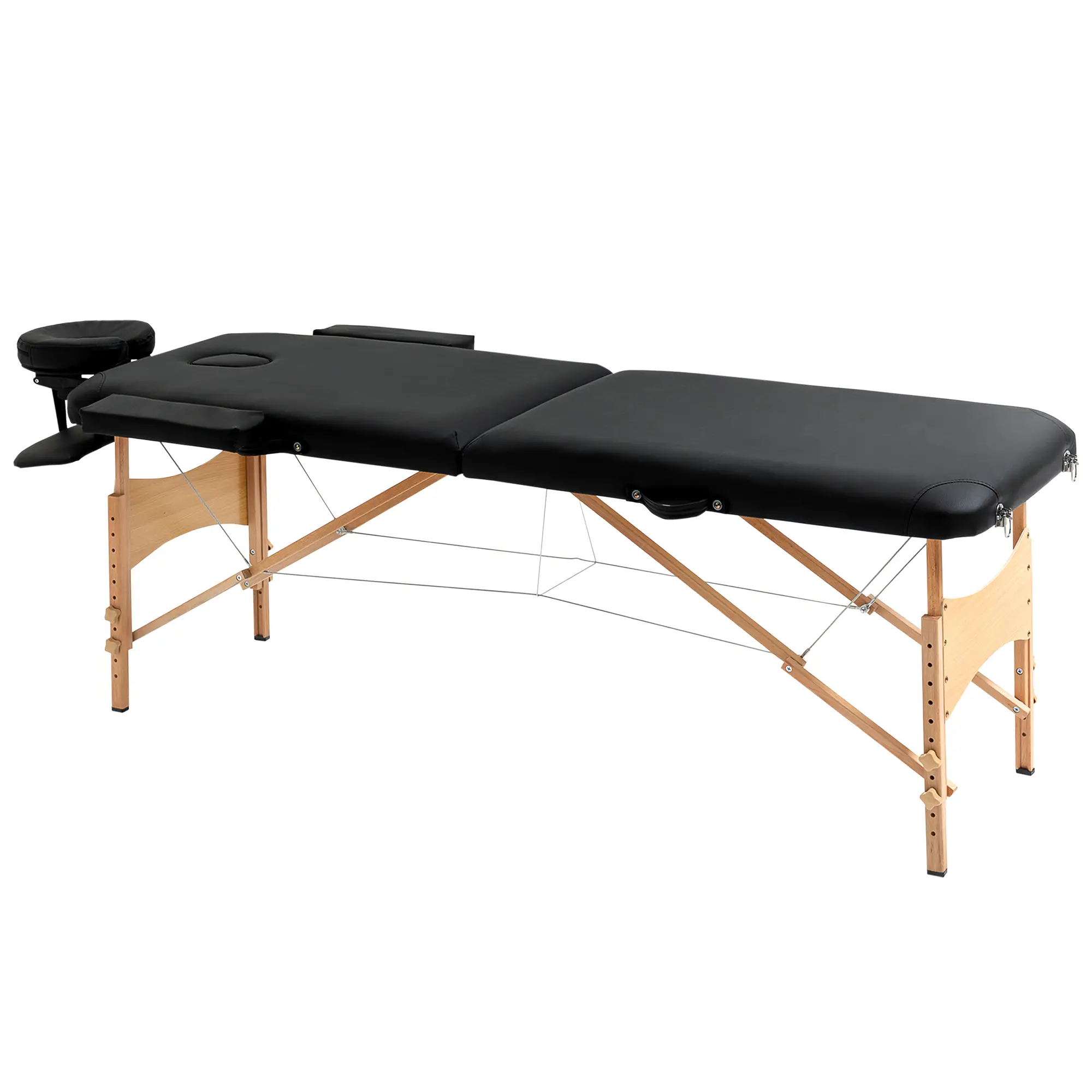 Massage Table, 72 Inch, Adjustable Foldable with Free Carry Case, Black