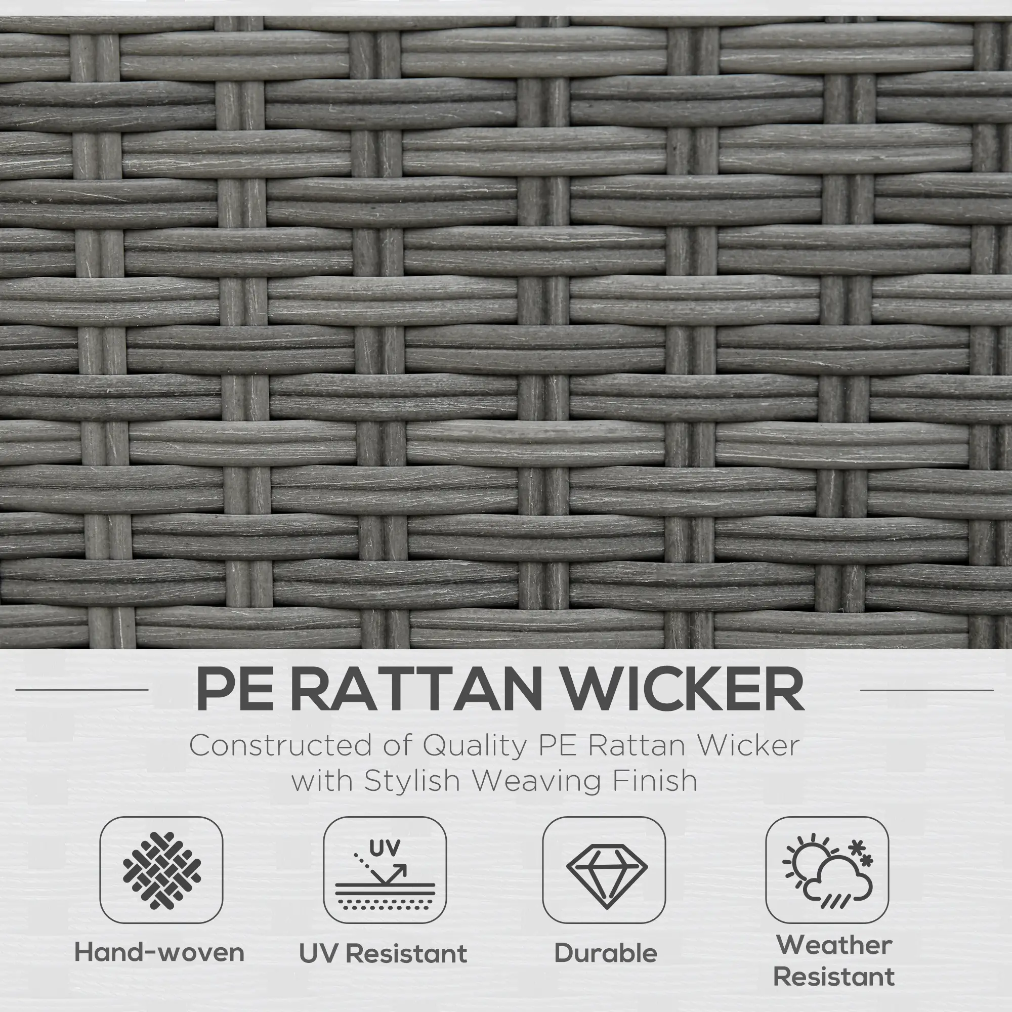  3-Piece Patio Furniture Set Modern Sectional Sofa Rattan Chair Wicker Conversation Set 