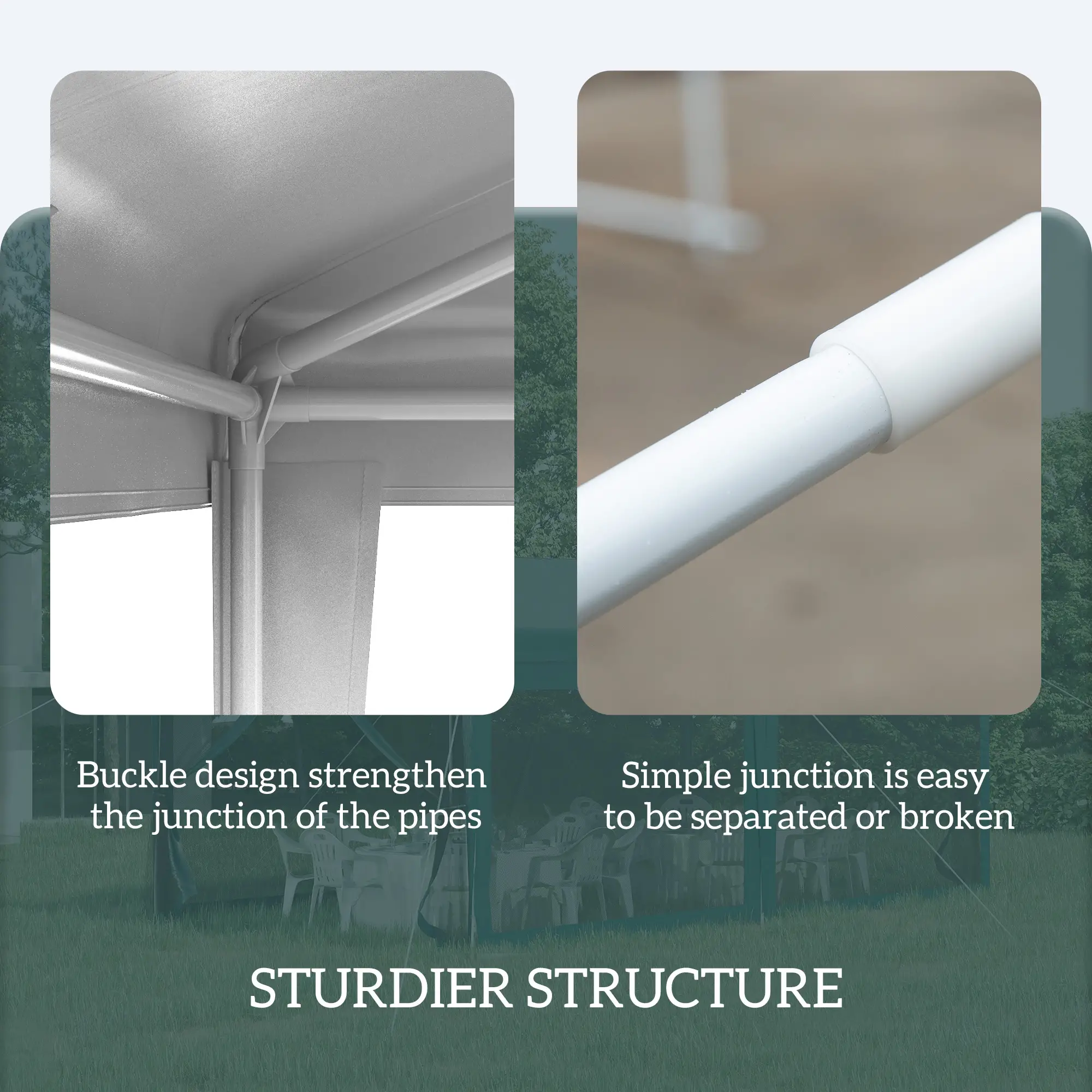  10x10ft Party Tent Portable Gazebo, Folding Garden Canopy Event Shelter Outdoor Sunshade White