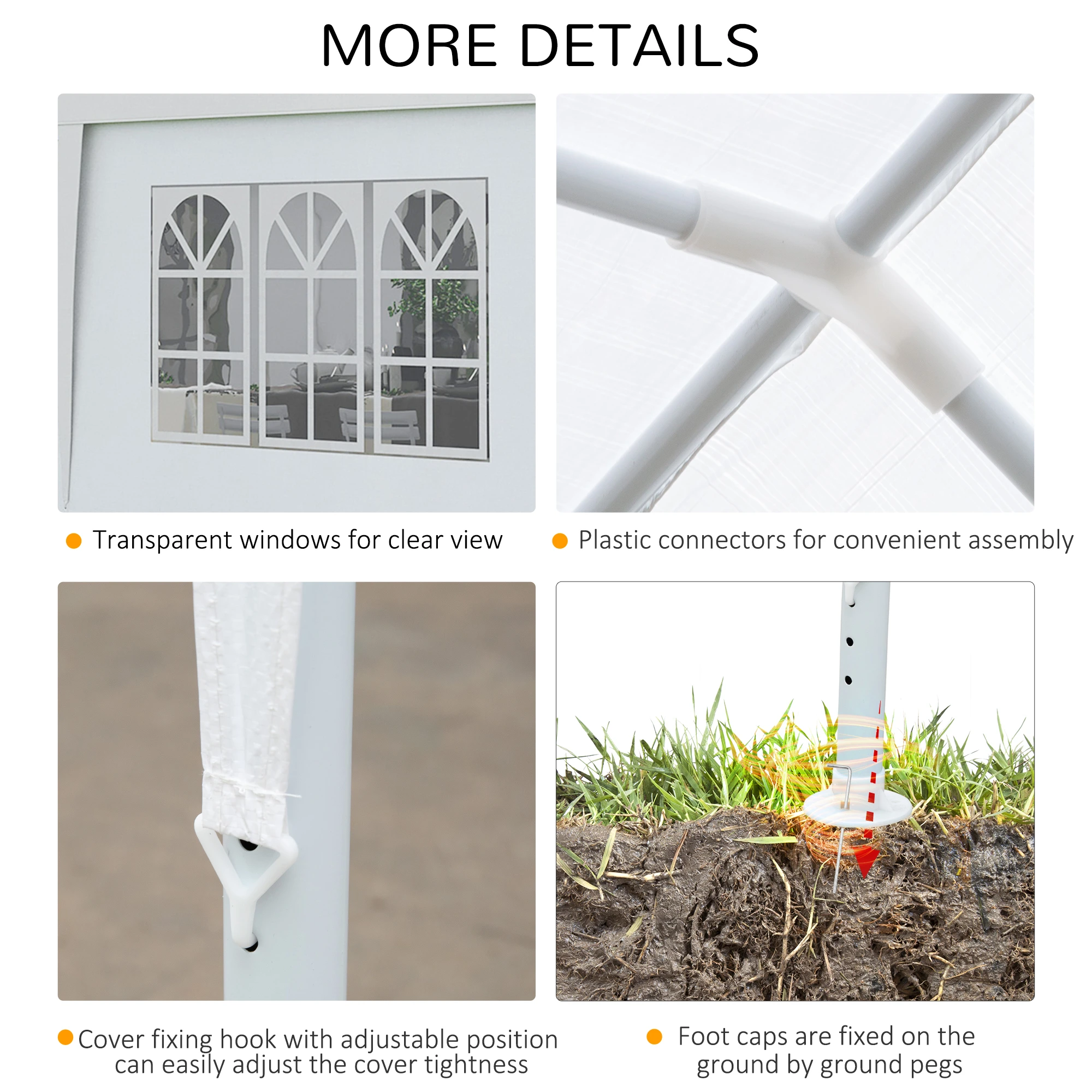 10' x 28' Party Gazebo Tent, Portable Folding Wedding Tent, Outdoor Sunshade with 8 Removable Sidewalls, White