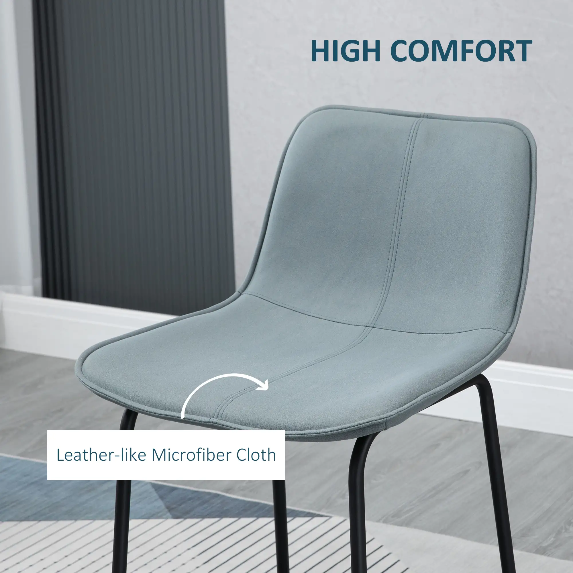 Bar Stools Set of 2, Upholstered Counter Height Bar Chair with Steel Legs