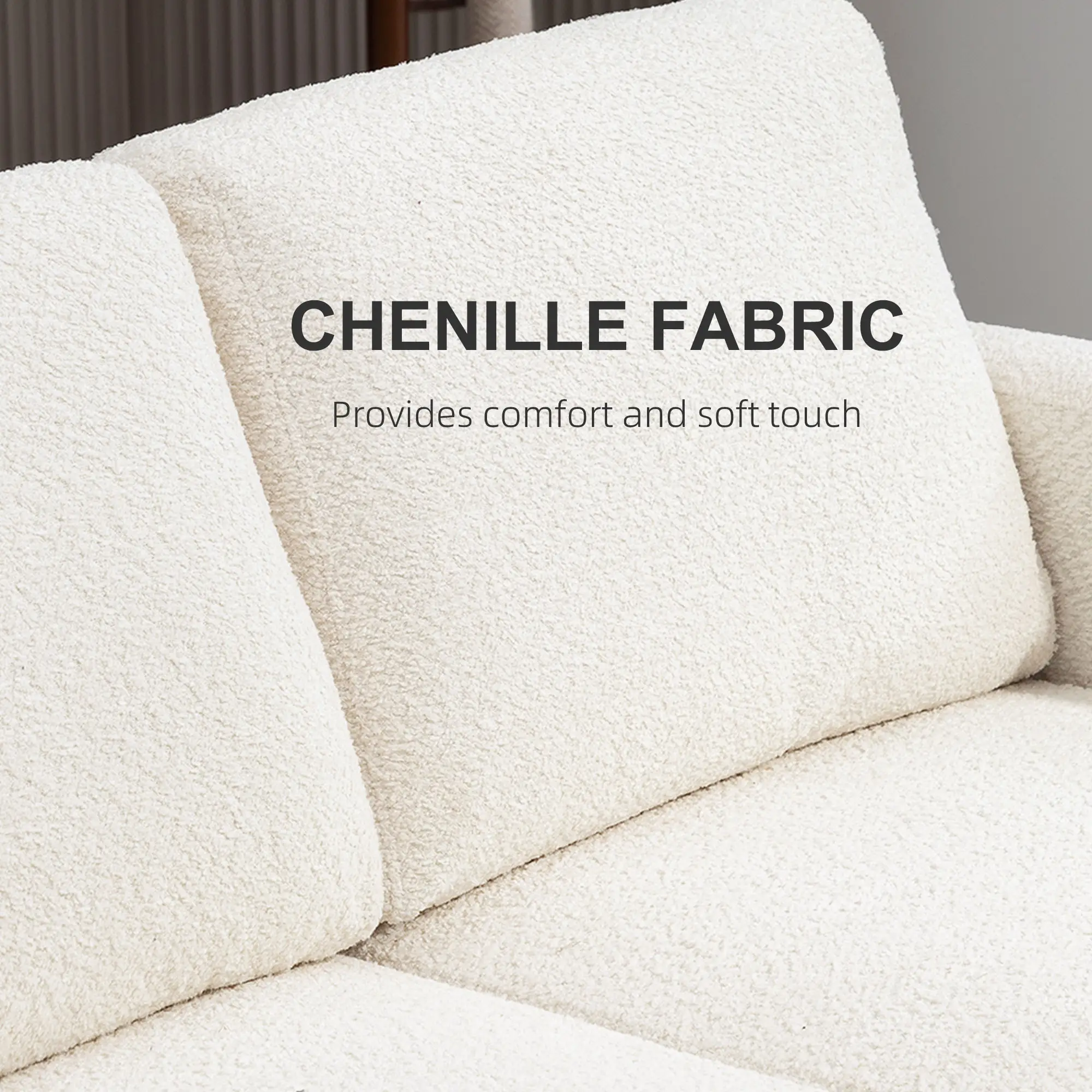 54.3" Loveseat Sofa, 2 Seater Sofa with Removable Cushions, Small Couch with Solid Wood Frame