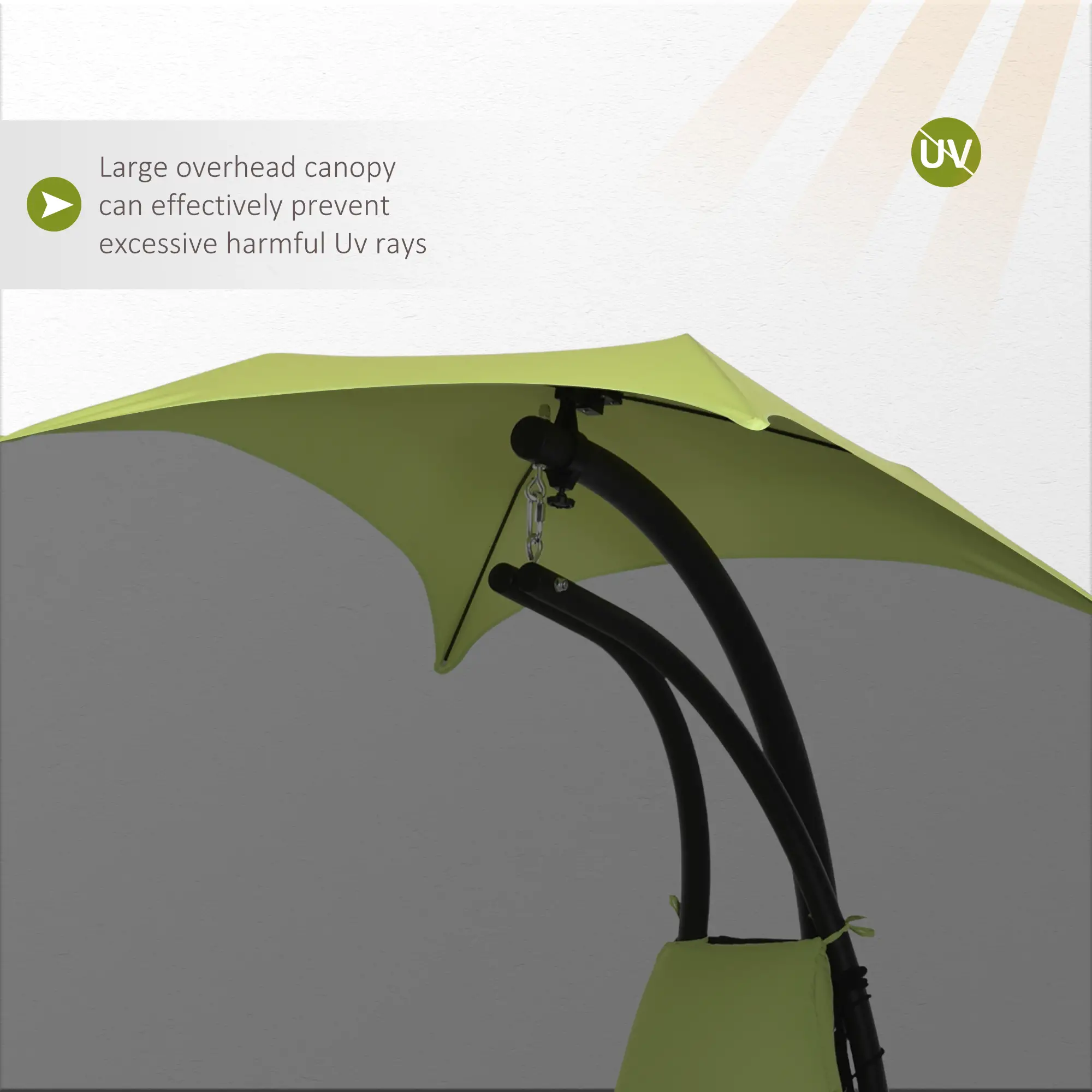 Outdoor Hammock Chair with Stand, Floating Chaise Lounge Chair with Soft Padded Cushion, Hanging Hammock Swing Reclining Seat with Canopy Umbrella