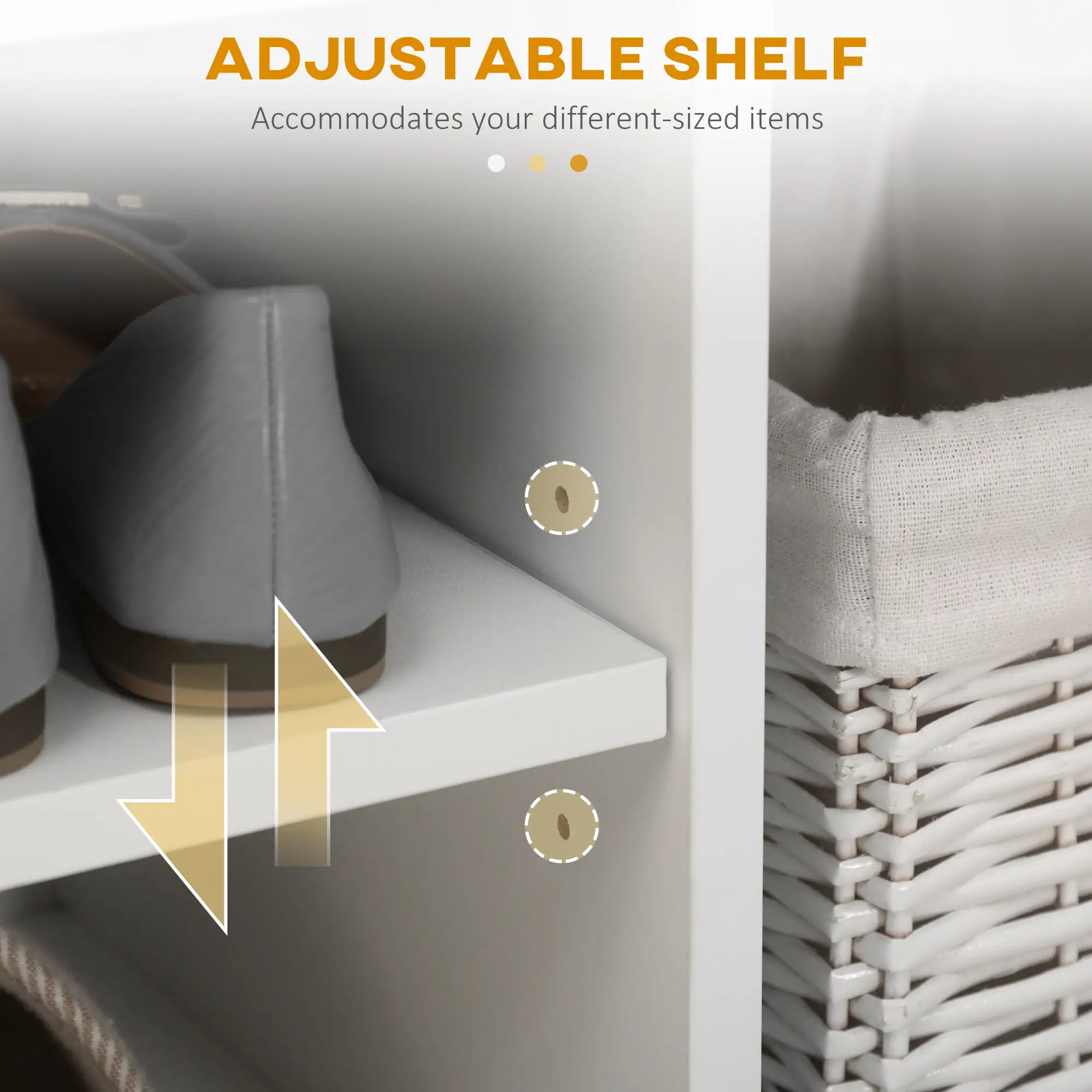 Shoe Bench Entryway Storage Rack with Padded Cushion, Hidden Storage