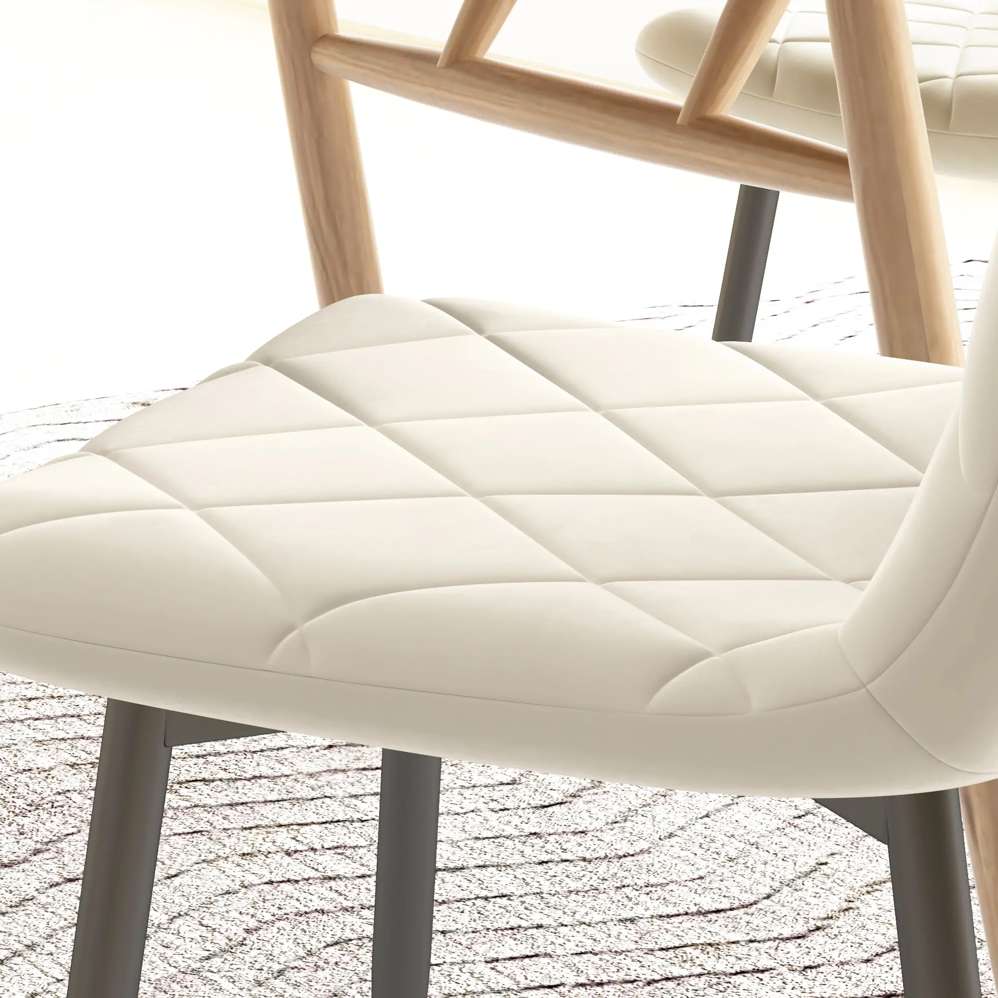 Dining Chairs Set of 4, Upholstered Dining Room Chairs with Steel Legs