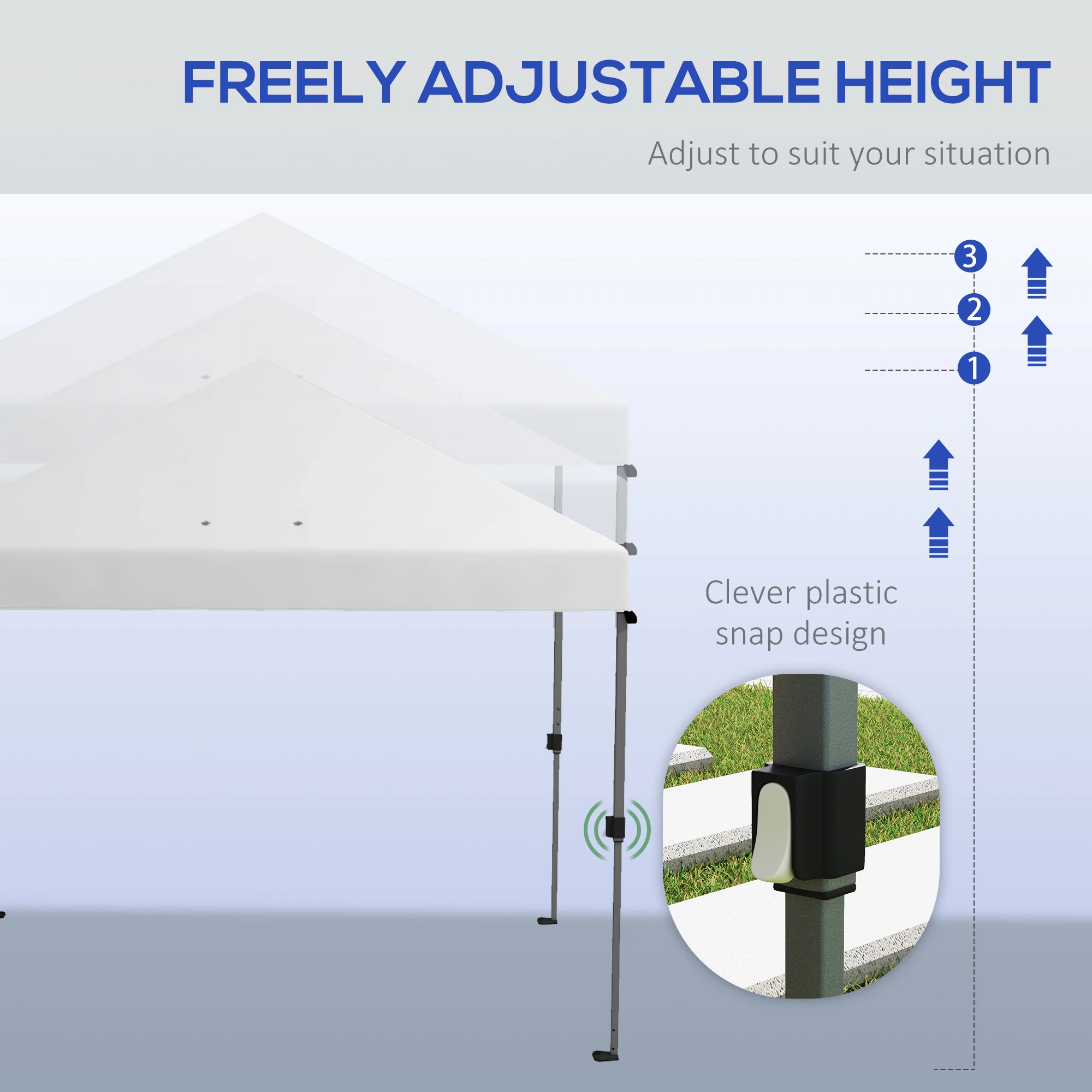 10x10FT Pop Up Canopy with 1-Button Push, Wheeled Bag, Stakes, Ropes, Sandbags, Height Adjustable Instant Sun Shelter