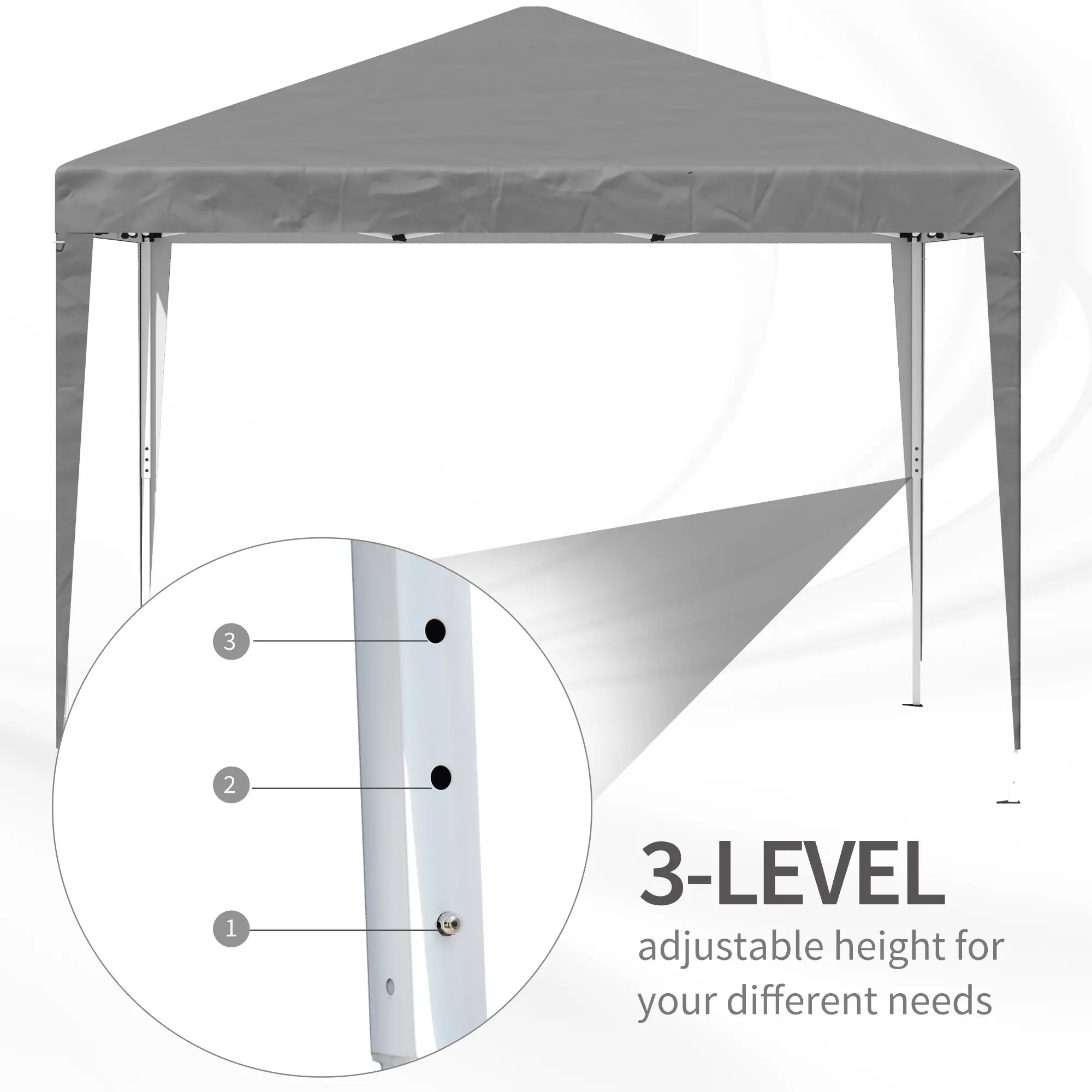  10 x 10ft Folding Pop Up Tent Outdoor Gazebo Canopy with Carrying Bag, Grey