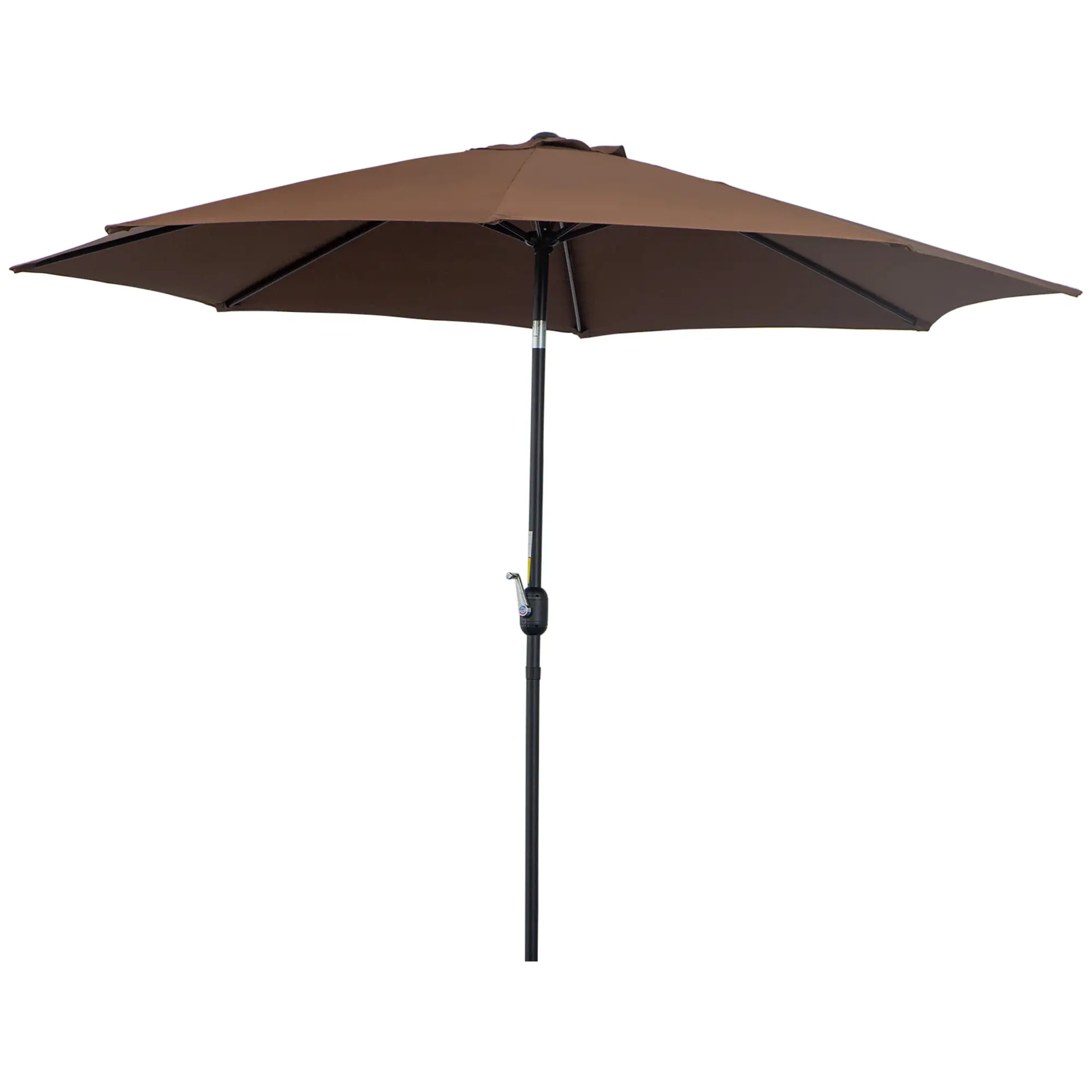  10' Round Market Umbrella, Patio Umbrella with Crank Handle and Tilt, Outdoor Parasol