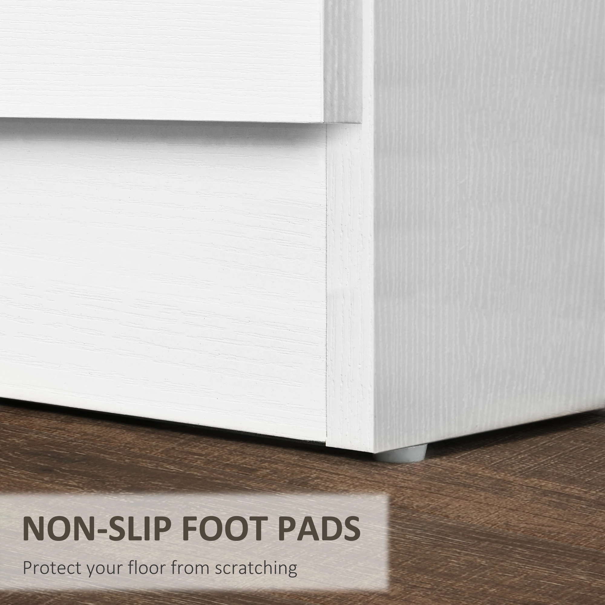  Bedside Table with 3 Drawers, Modern Wood Nightstand, Side Table with Anti-tipping Design