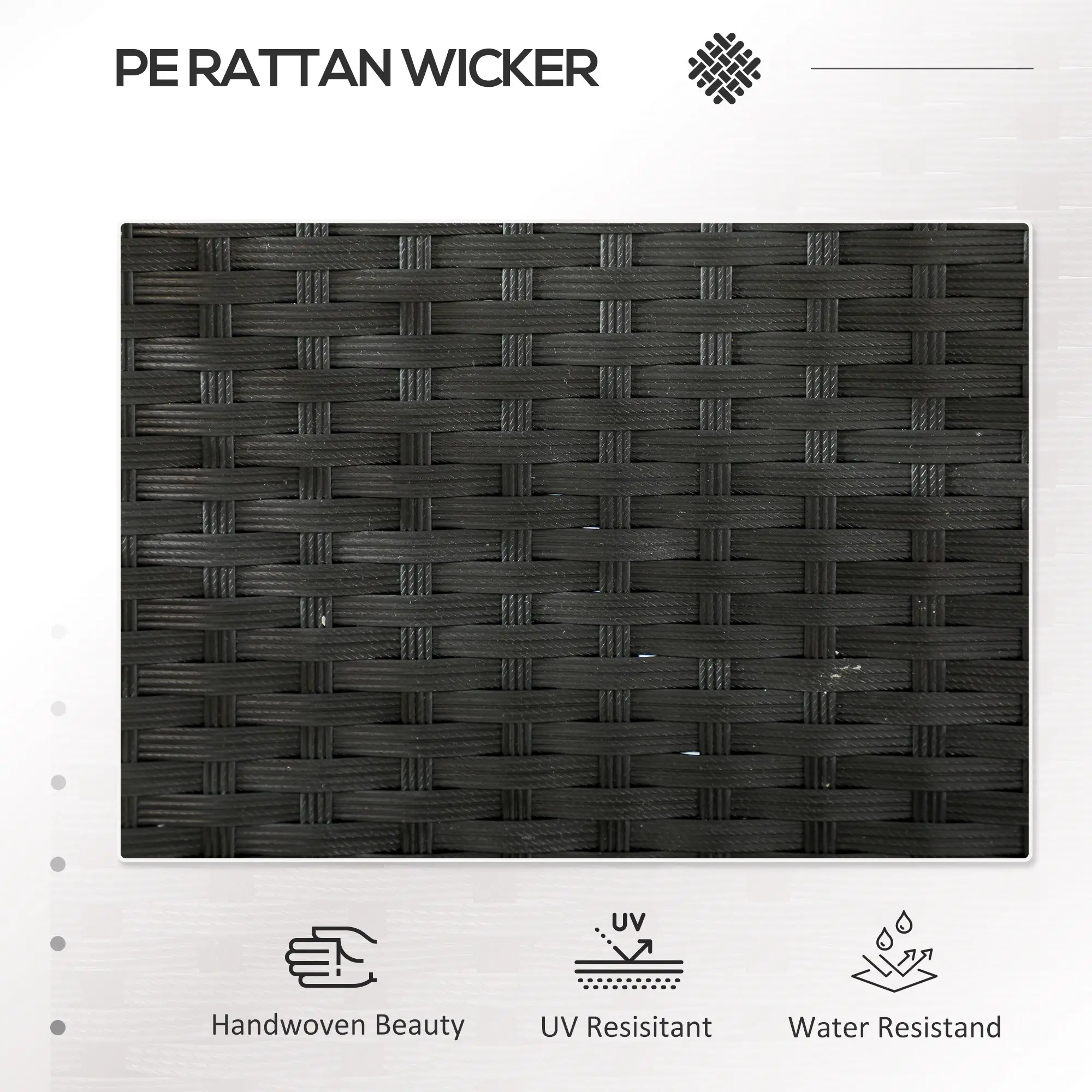 Patio Furniture w/ Mid-Table PE Rattan Loveseat w/ Cushion