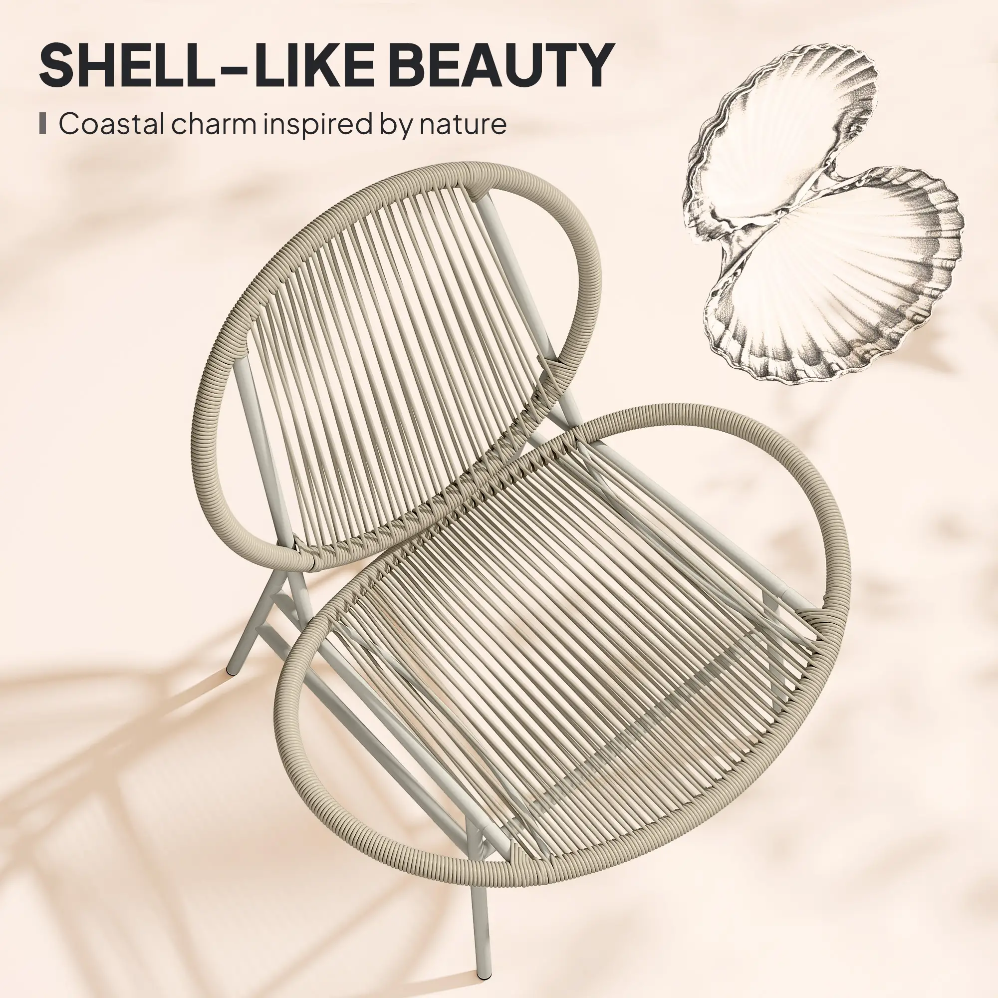 Rattan Bistro Set, 3 Pieces Wicker Patio Furniture Set, Acapulco Chairs and Steel Table