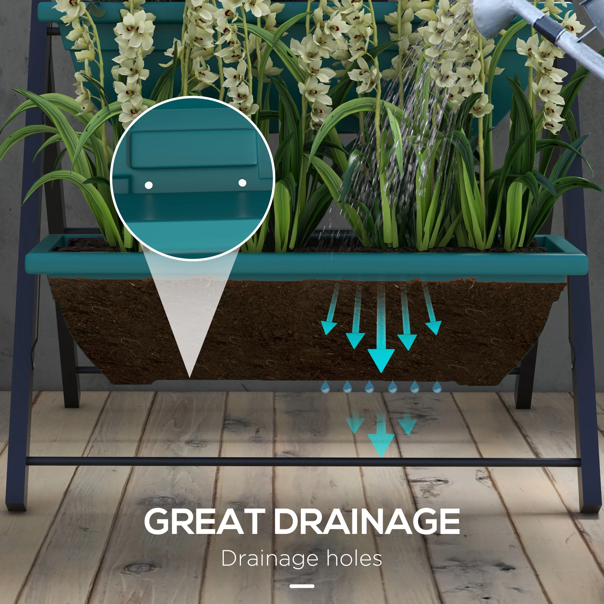 3-Tier Vertical Raised Garden Planter with 3 Boxes, Outdoor Plant Stand Grow Container for Vegetable Flowers