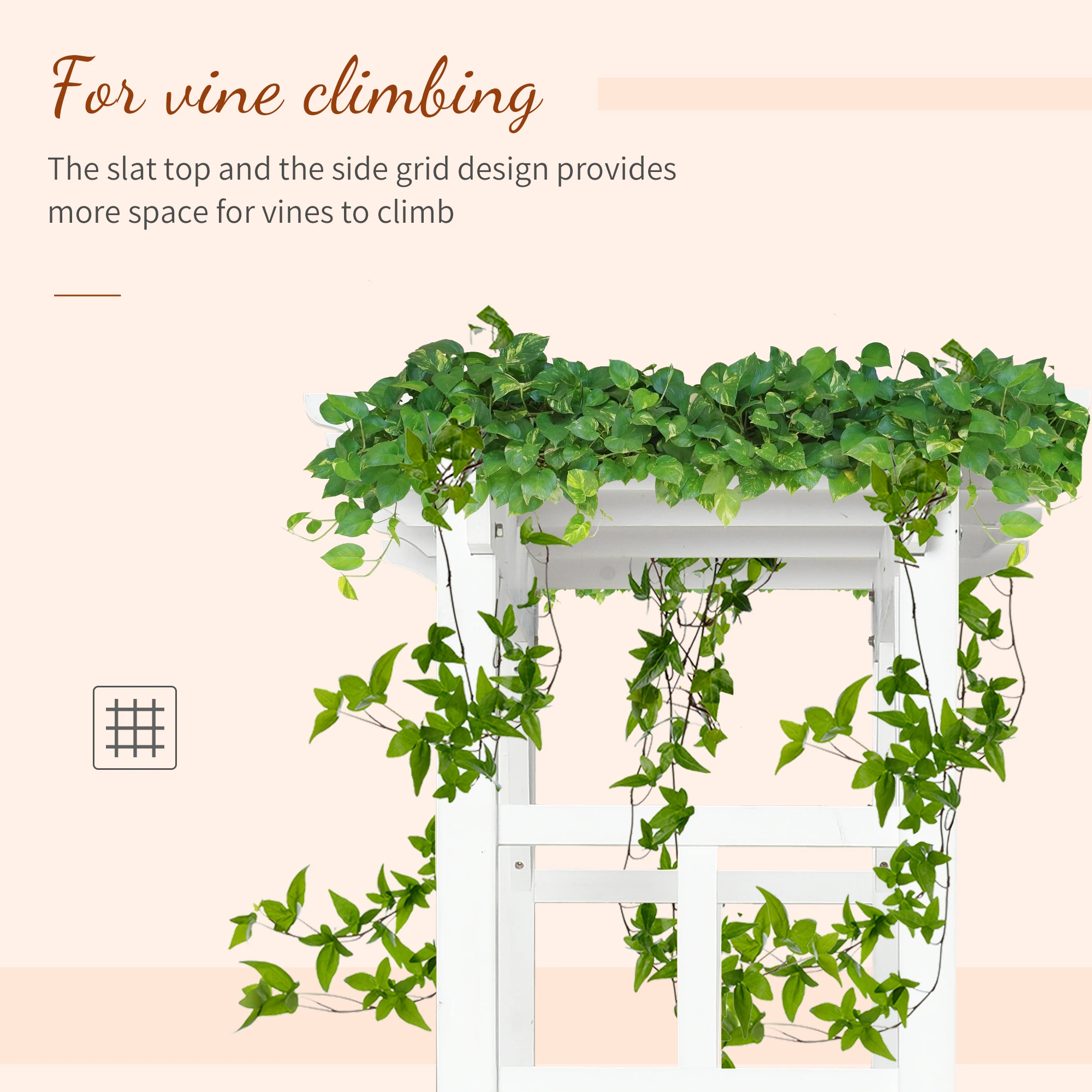 85" Wooden Garden Arbour for Wedding and Ceremony, Outdoor Garden Arch Trellis for Climbing Vines