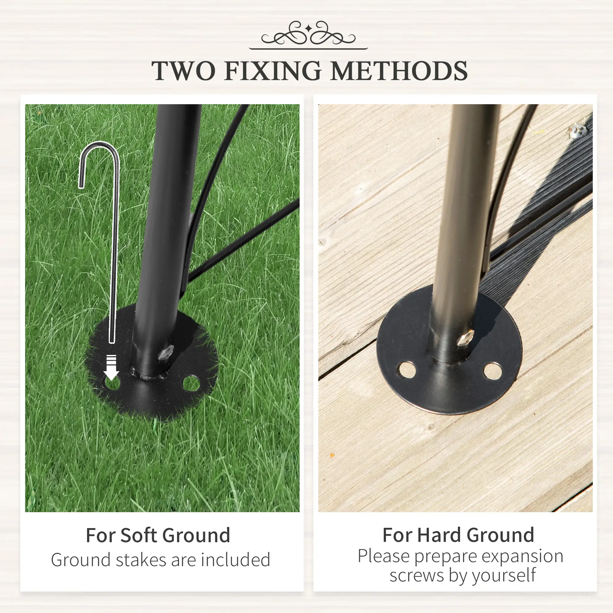  Vintage Style Garden Arch, 7.5FT Patio Outdoor Arbor Metal Trellis Support For Vines