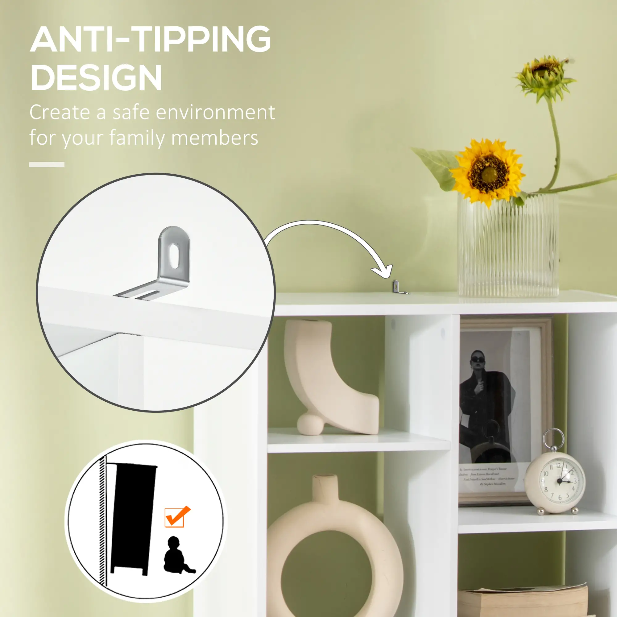 Tall Bookshelf with Drawer, Freestanding Bookcase