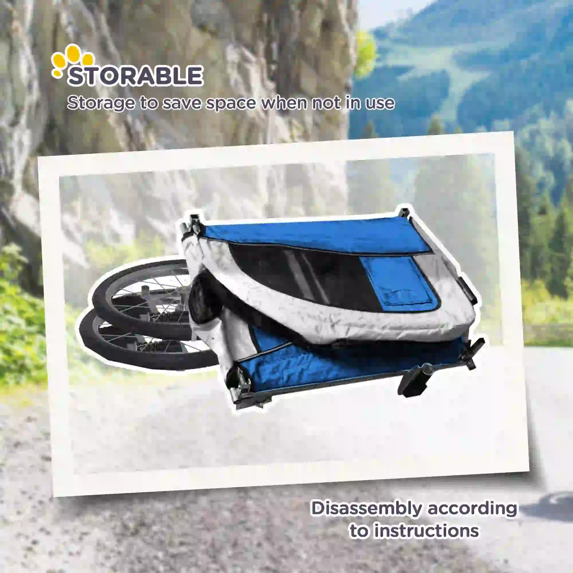 Dog Bike Trailer 2-In-1 Pet Stroller Cart Bicycle Wagon Cargo Carrier Attachment for Travel 