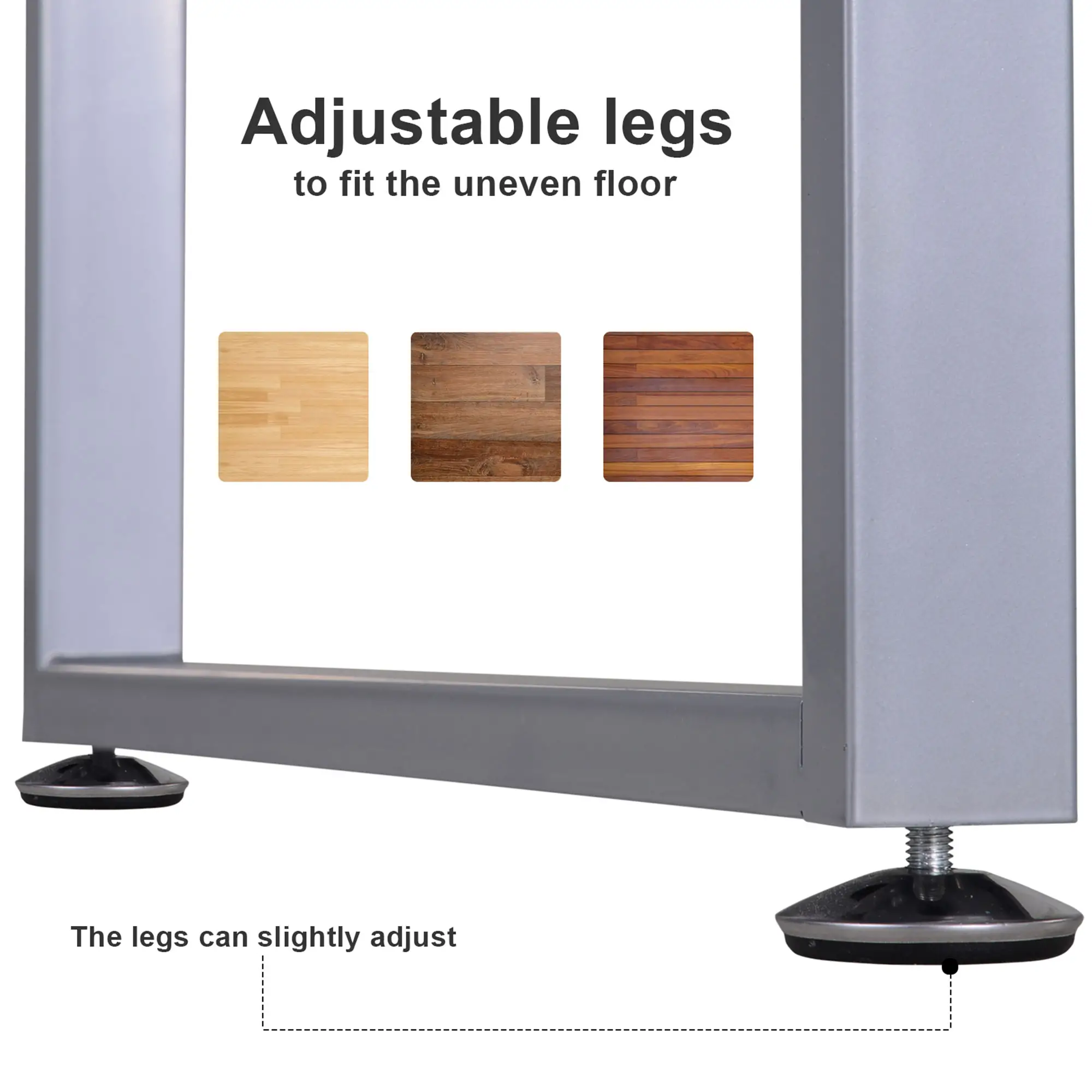 47" L Computer Desk Writing Table Workstation with Multi-Use Reversible File Drawers Metal Frame 