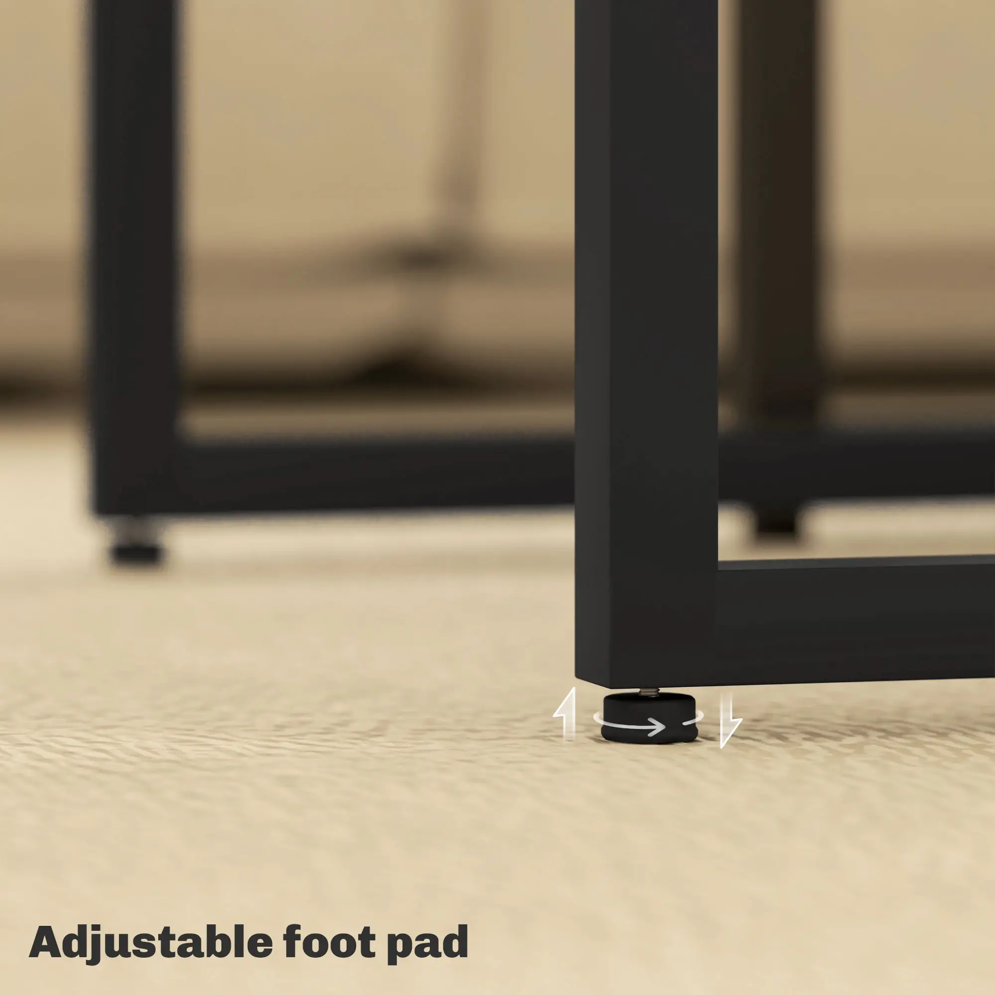 Nesting Coffee Table Set of 3, Modern End Tables with Black Metal Frame 