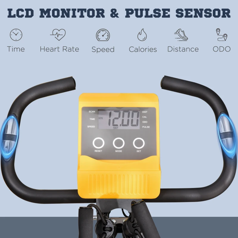 Soozier 3 in 1 Folding Exercise Bike, Foldable Stationary Bike with 8-Level Magnetic Resistance, Adjustable Seat