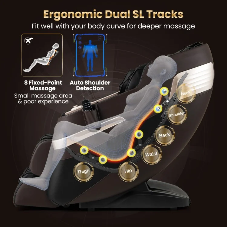 Fully Body Massage Chair with Airbags and Waist Heater