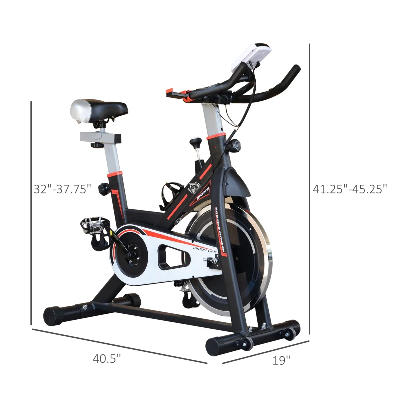Soozier Upright Stationary Exercise Bike, Cardio Workout Training Bicycle w/ Adjustable Resistance LCD Monitor