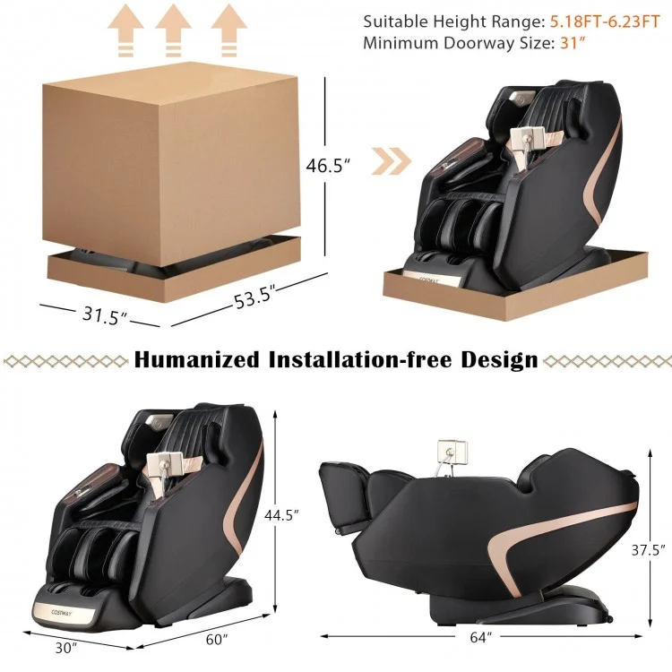 3D SL-Track Full Body Zero Gravity Massage Chair with Thai Stretch