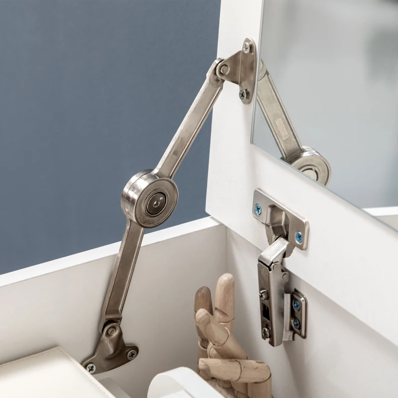  Vanity Set with Flip Top Mirror, Makeup Vanity Desk with Stool, Dressing Table with Drawer and 7 Compartments