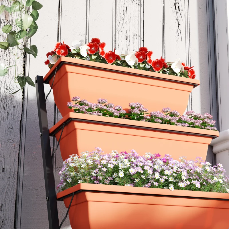  5-Tier Raised Garden Bed Plant Stand Flower Pots with Leaking Holes