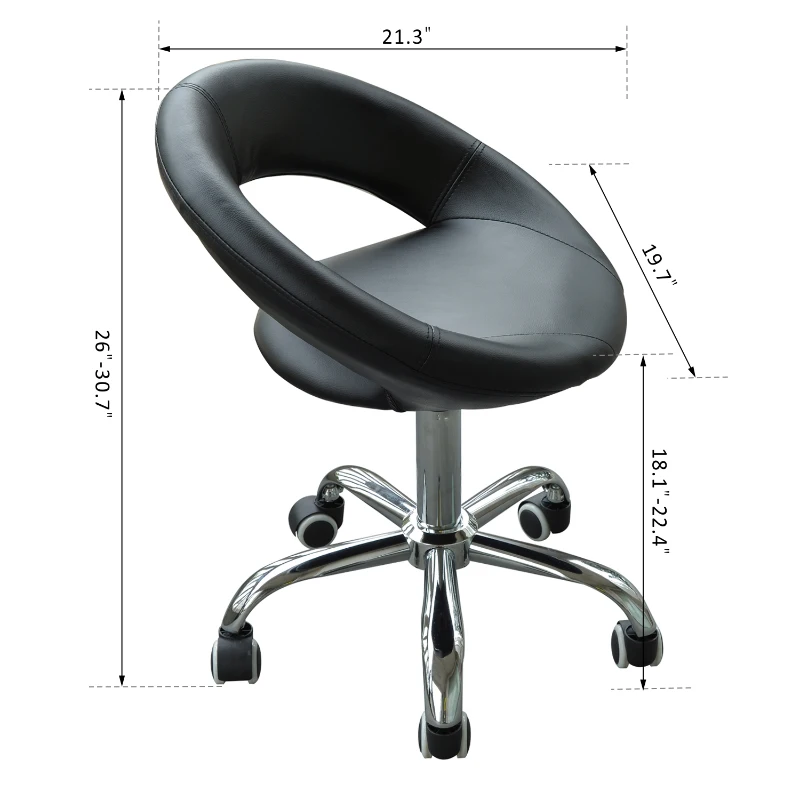 Modern Hydraulic Moon Salon Stool Rolling Swivel Chair Massage Spa Tattoo Pub Bar Stool