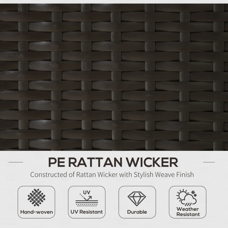  7 Pieces Outdoor Rattan Furniture Set, Patio Wicker Sectional Conversation Sofa Set, Blue