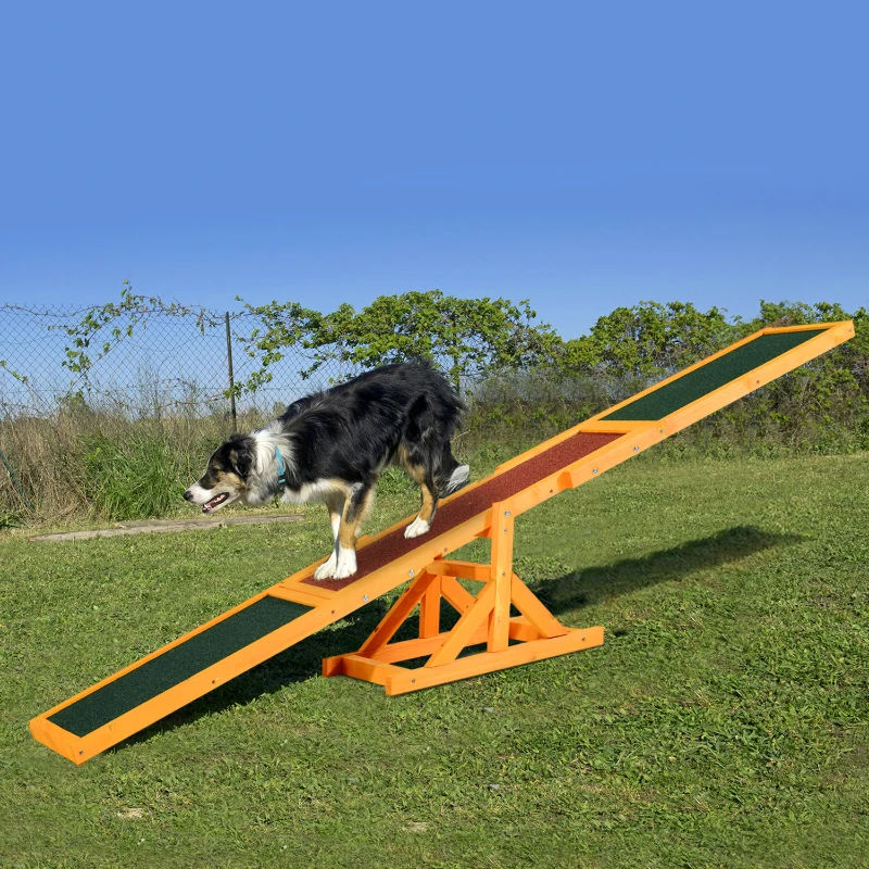  Wood Pet Seesaw Platform Dog Agility Training Equipment Run Game Toy Weather Resistant 