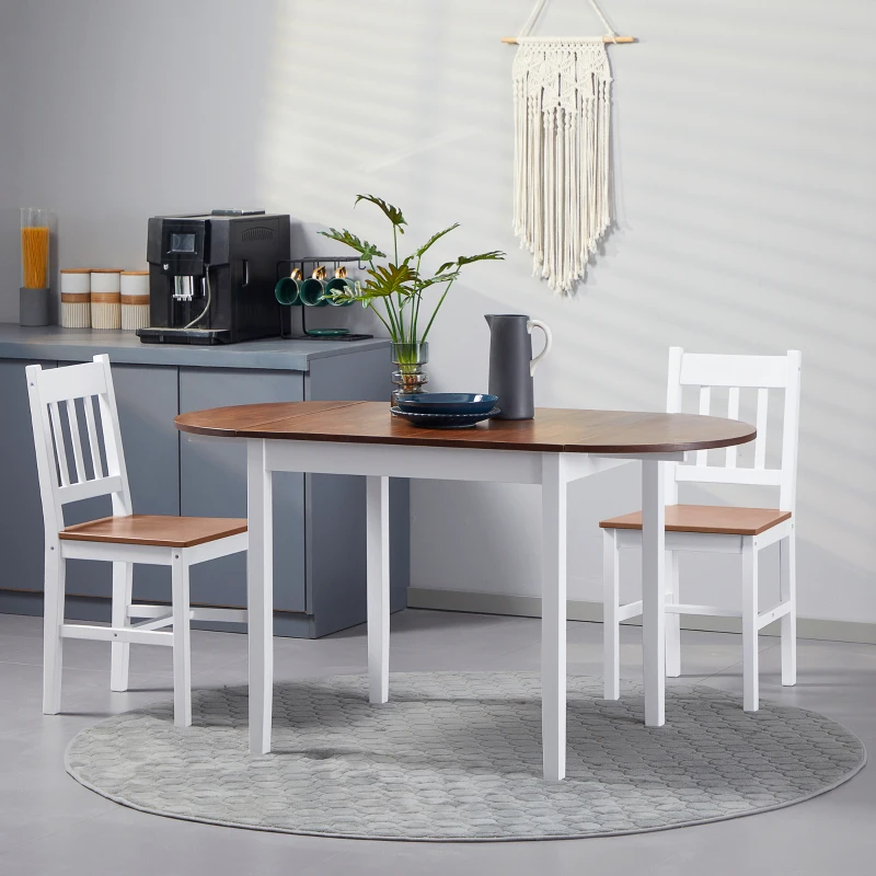 Solid Wood Kitchen Table, Drop Leaf Tables for Small Spaces, Folding Dining Table