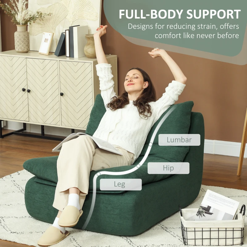 Floor Sofa with Single Piece Ultra High-Density Foam, Armless Floor Chair