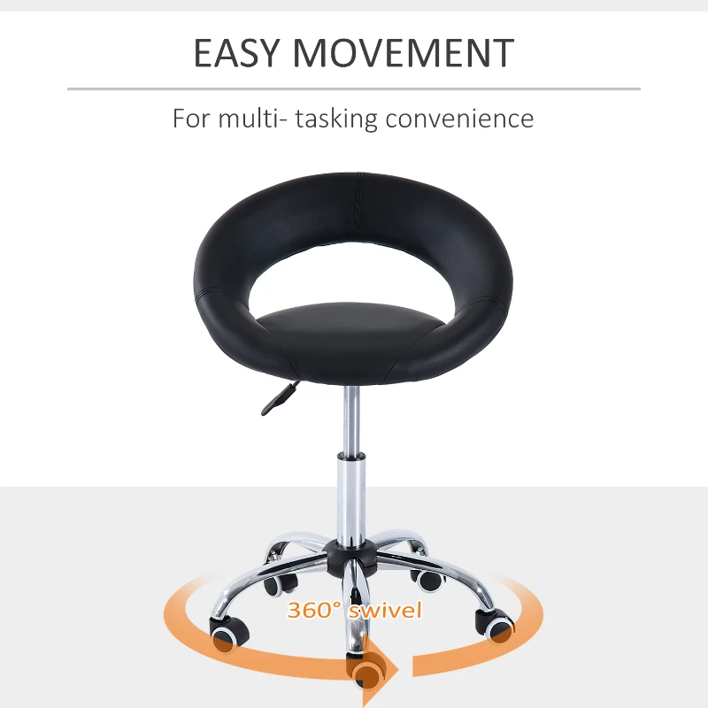 Modern Hydraulic Moon Salon Stool Rolling Swivel Chair Massage Spa Tattoo Pub Bar Stool