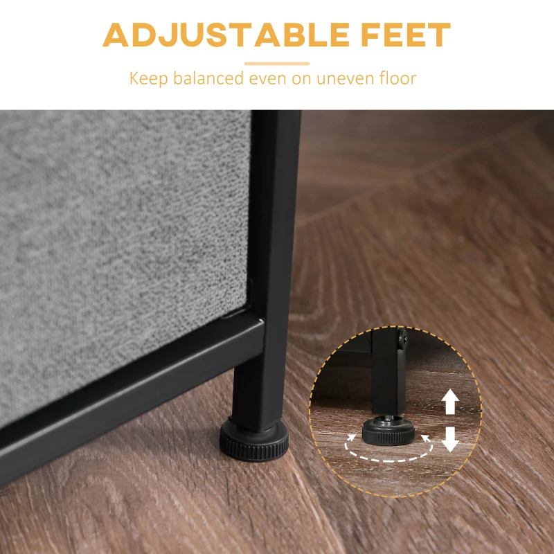  Linen Drawer Cabinet Organizer Storage Dresser Tower with 5 Removable Drawer Metal Frame