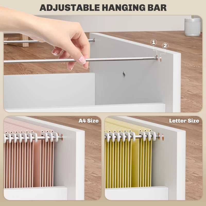 3-Drawer Small Filing Cabinet with Lock, Vertical Office Storage Cabinet with Wheels