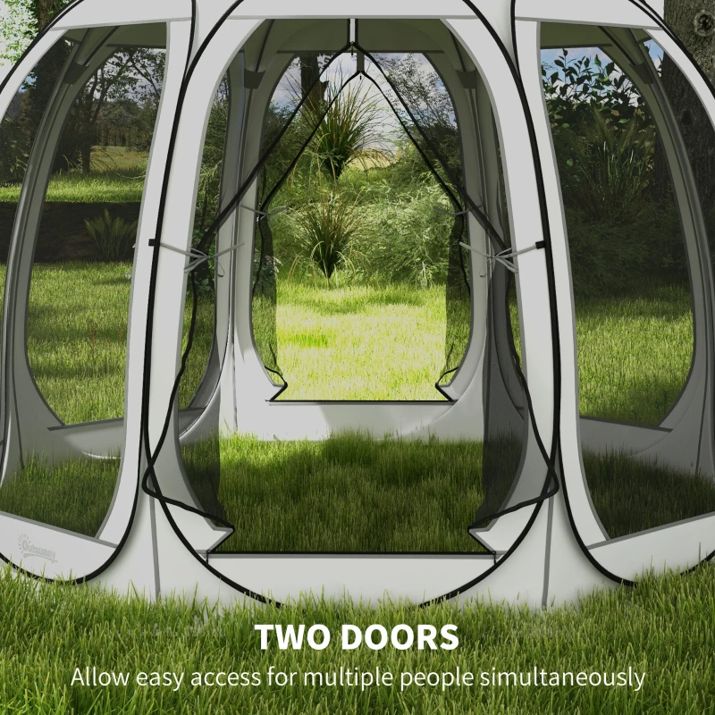  11' x 11.5' Screen Tent, Pop Up Camping Gazebo with Portable Carry Bag and 2 Doors