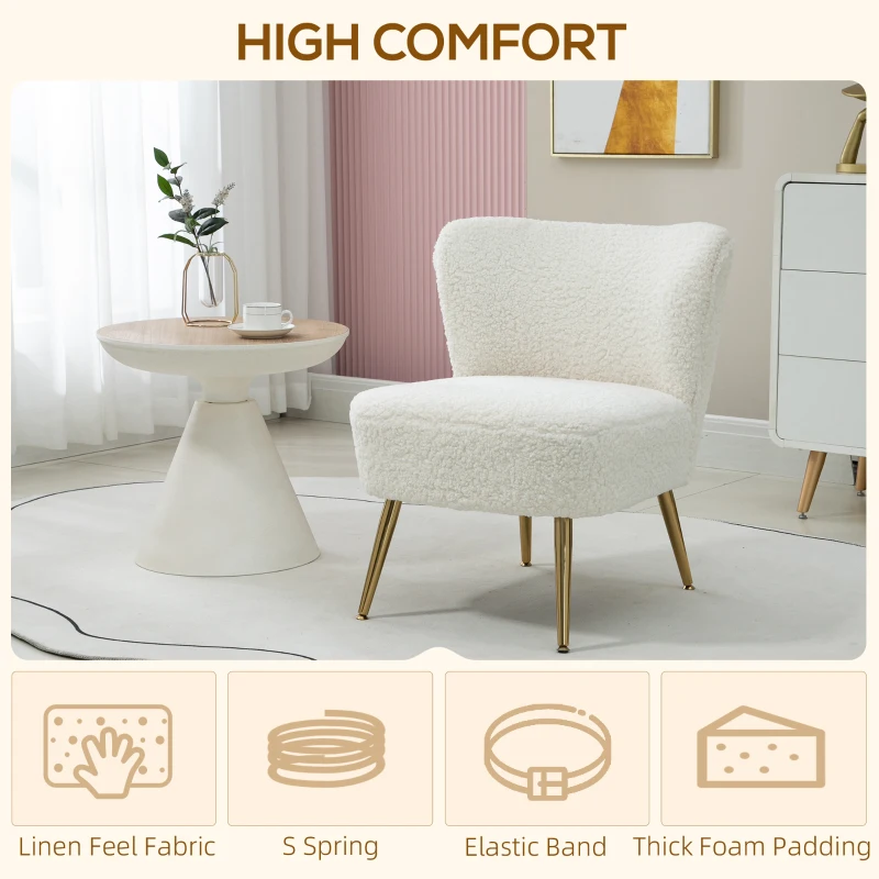 Lounge Chair for Bedroom Living Room Chair with Soft Upholstery and Gold Legs