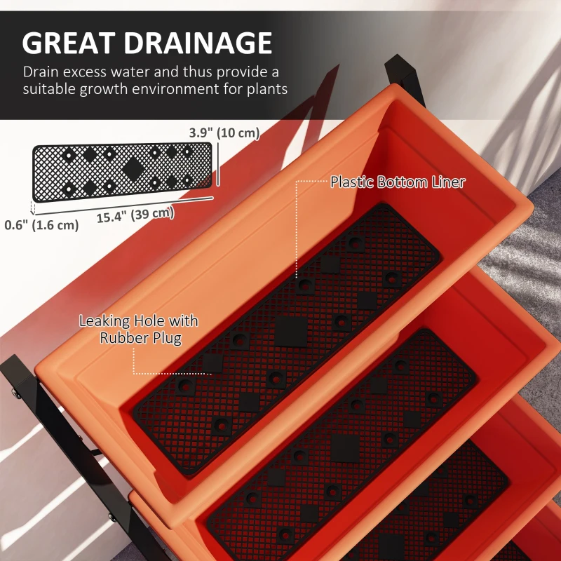  5-Tier Raised Garden Bed Plant Stand Flower Pots with Leaking Holes