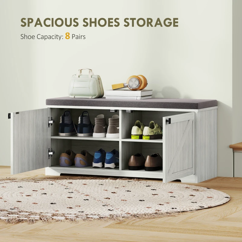 Shoe Storage Bench with Padded Seat, Entryway Bench
