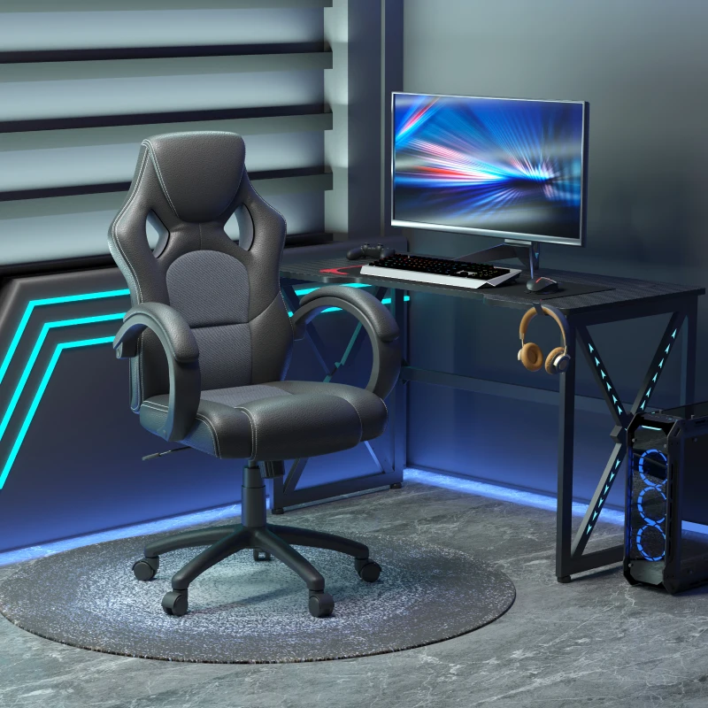 Racing Gaming Chair Office Chair Computer Desk Gamer Chair with Swivel Wheels, Padded Headrest, Tilt Function
