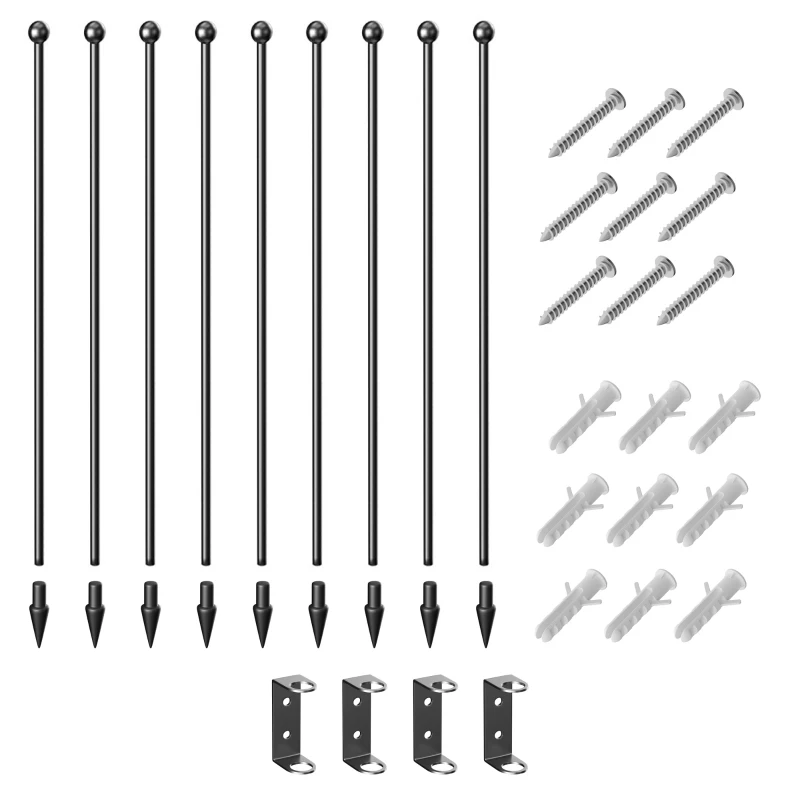 Dog Fence Outdoor 8 Panels 31.5" Height Steel Pet Exercise Pen Indoor, for Small and Medium Dogs