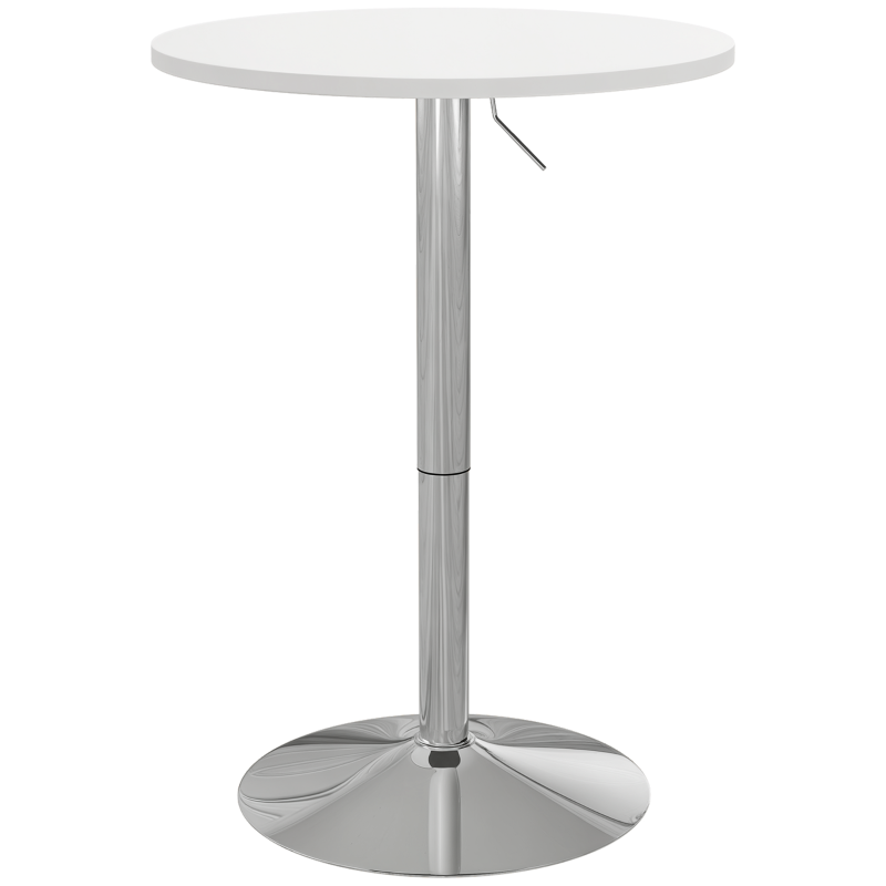High Top Bar Table, Adjustable Round Kitchen Table with Swivel Top and Steel Base