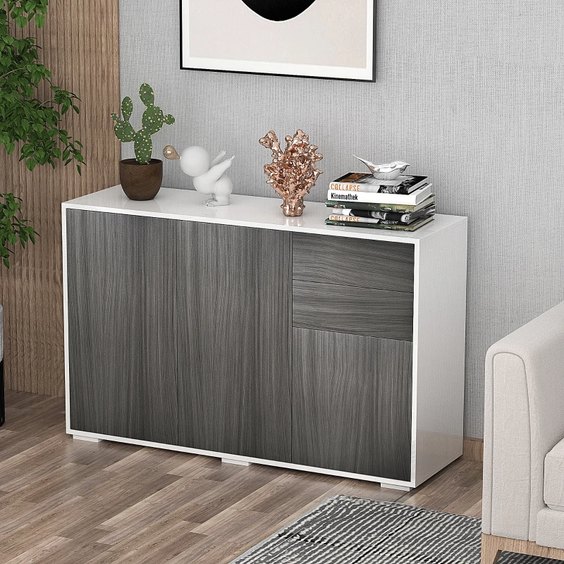 Kitchen Sideboard Storage Cabinet, Modern Coffee Bar with Push-Open Design and 2 Drawers